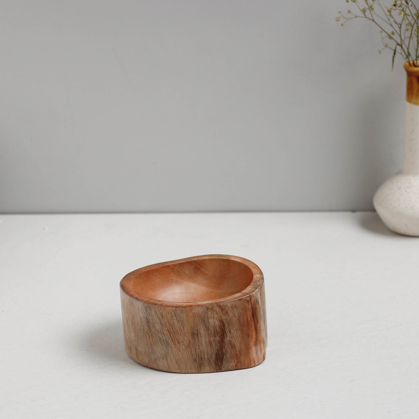 Brown Handcarved Natural Mahogany Wooden Bowl