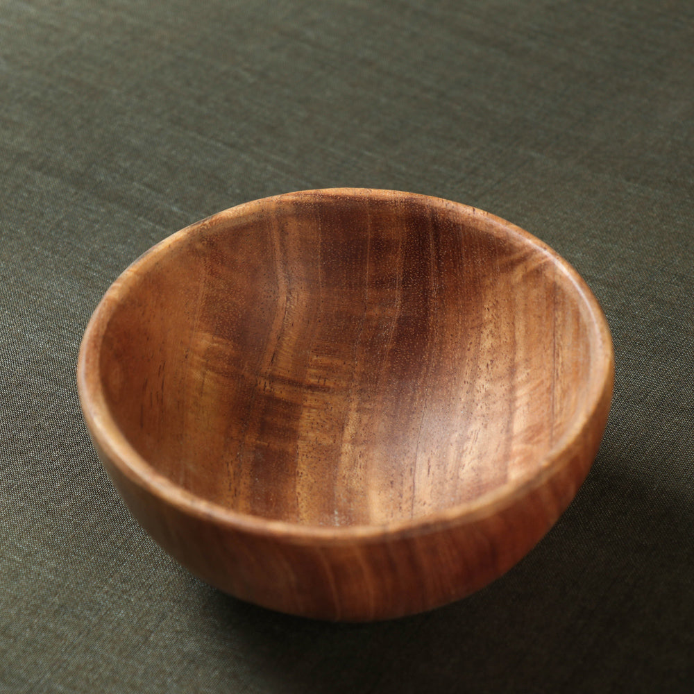 Brown Handcarved Natural Neem Wood Bowl
