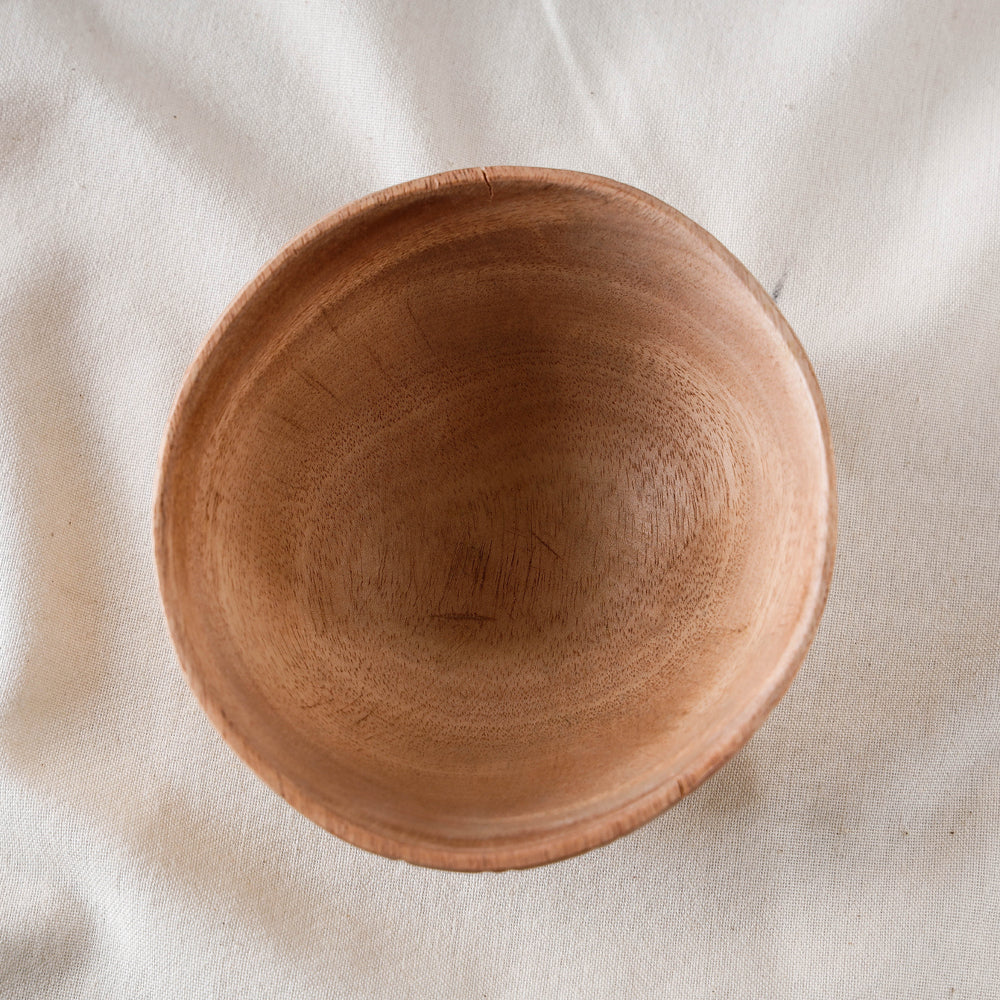 Brown Handcarved Natural Neem Wooden Bowl