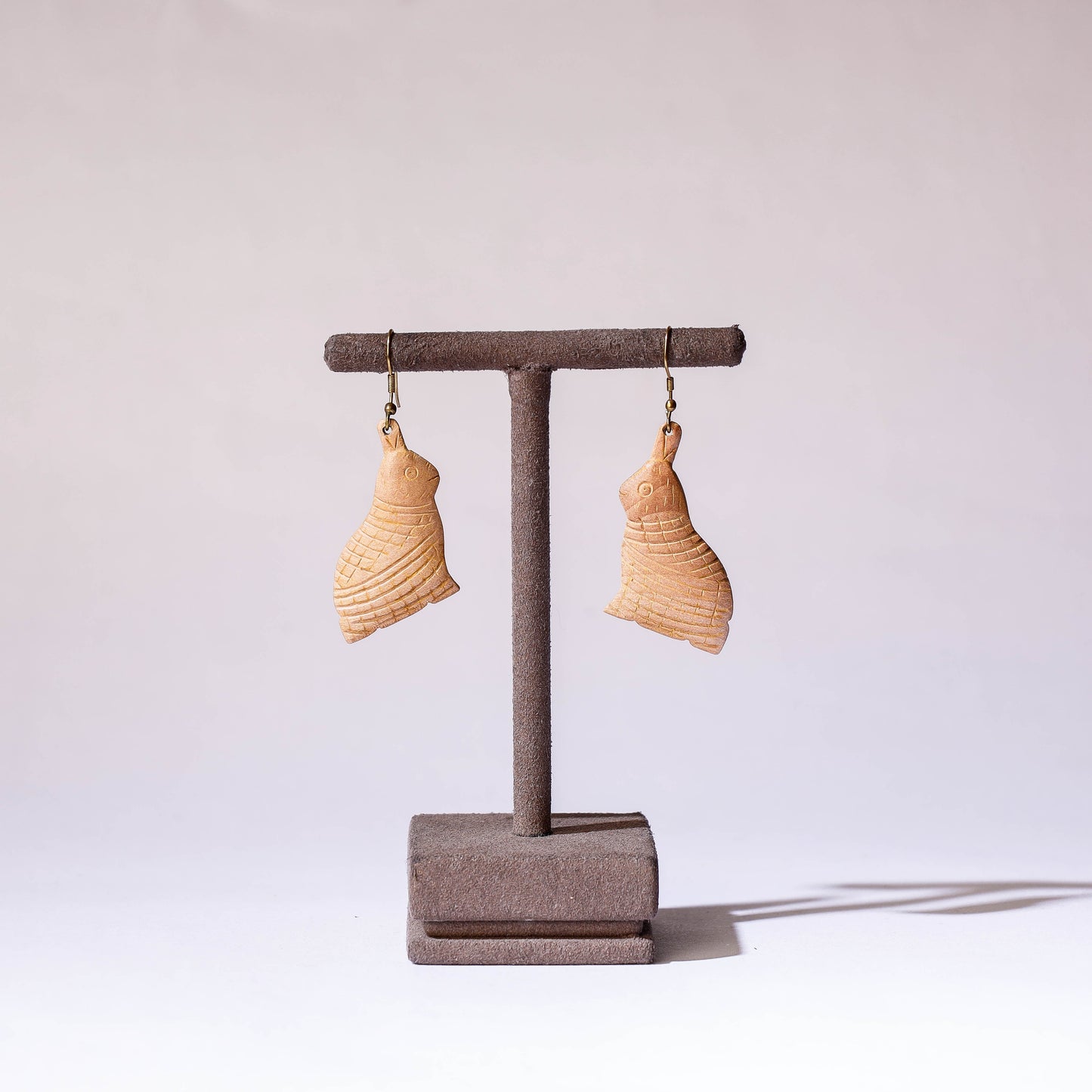Hand Carved Wooden Earrings