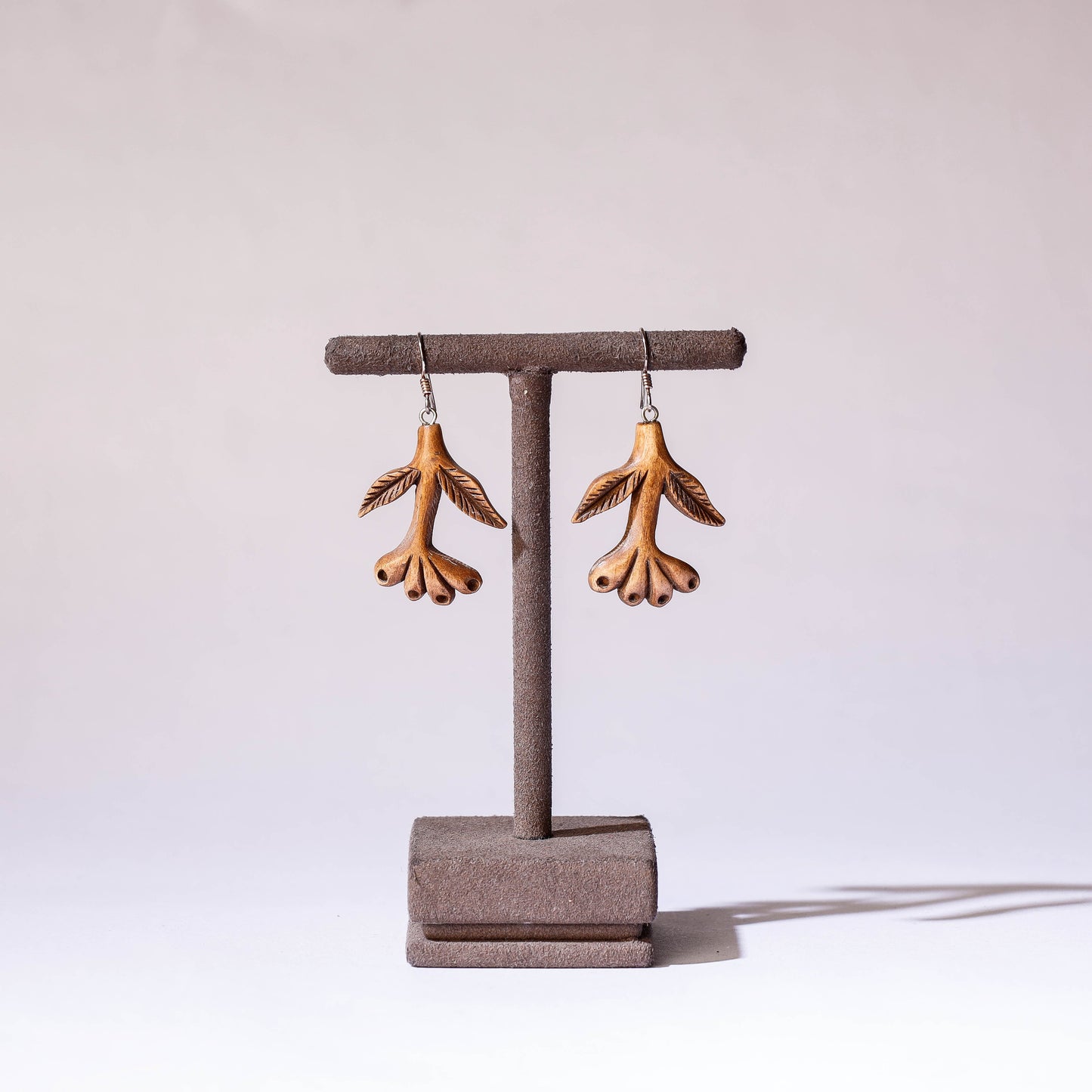 Hand Carved Wooden Earrings