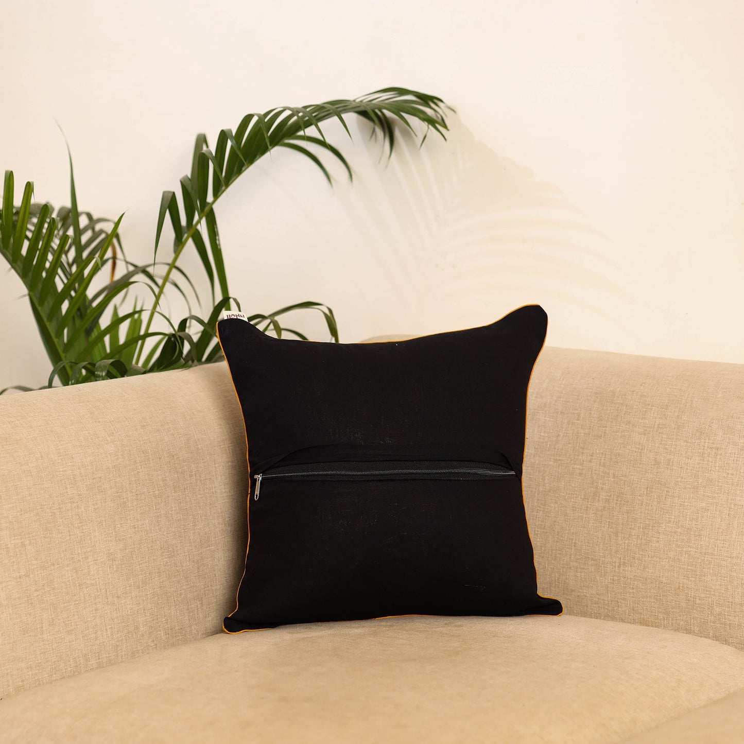 Brown - hand kalamkari cushion cover 36 - handcrafted