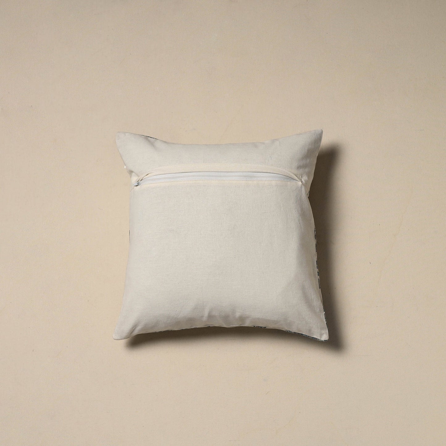 Hand sanganeri floral cushion cover 03 - handcrafted