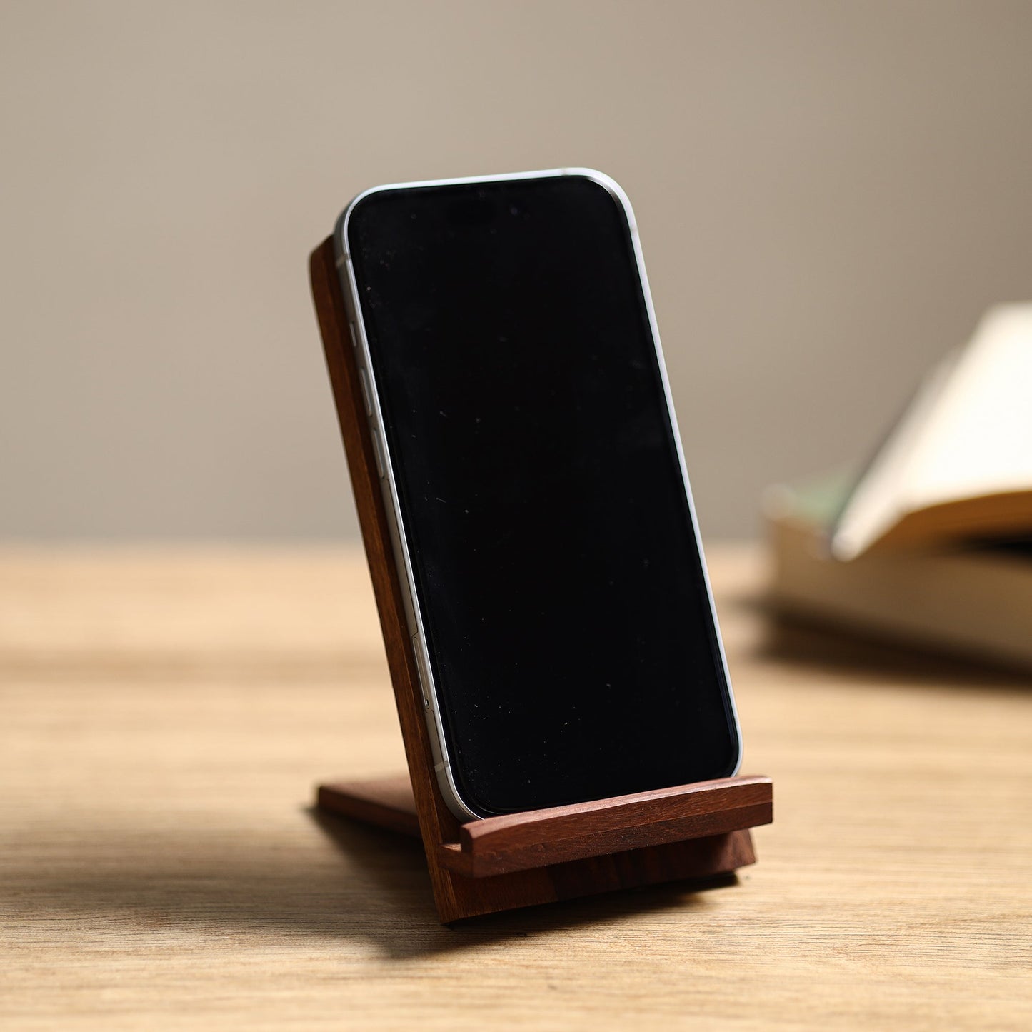 Handcarved Sheesham Wood Mobile Stand 13