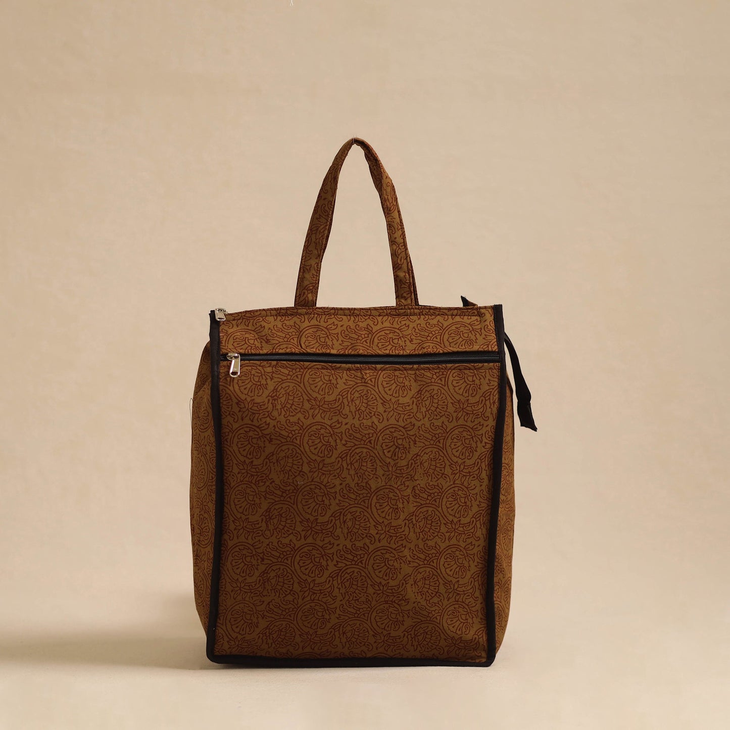 Brown Handcrafted Cotton Shopping Hand Bag