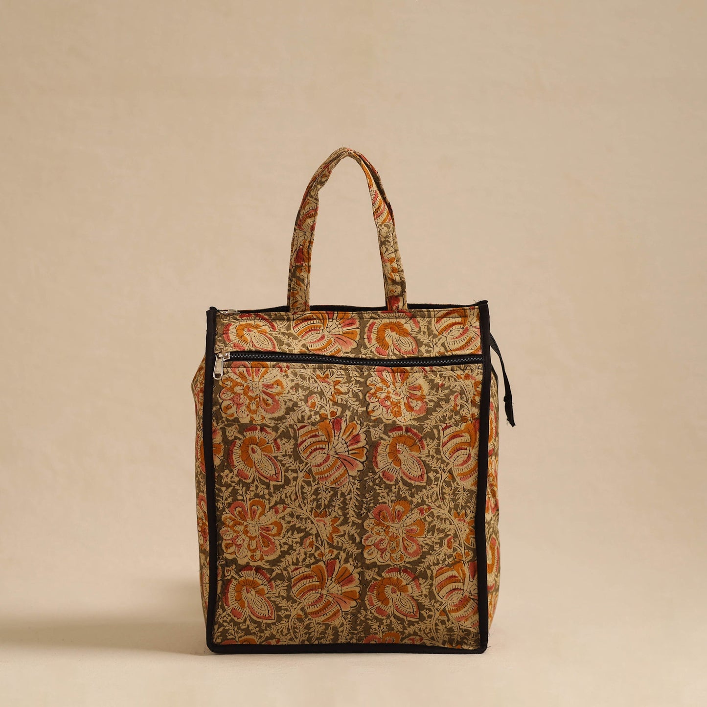 Brown Handcrafted Cotton Shopping Hand Bag