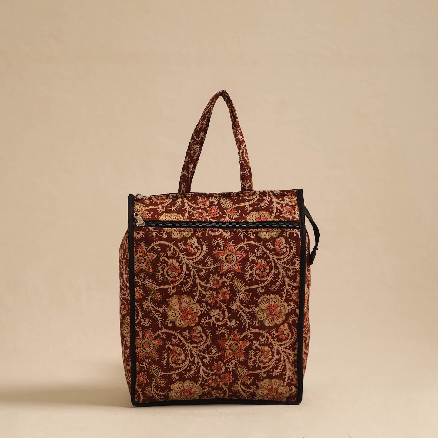Brown Handcrafted Cotton Shopping Hand Bag