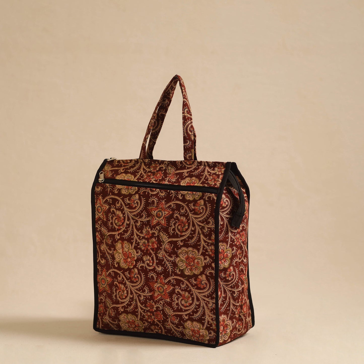 Brown Handcrafted Cotton Shopping Hand Bag