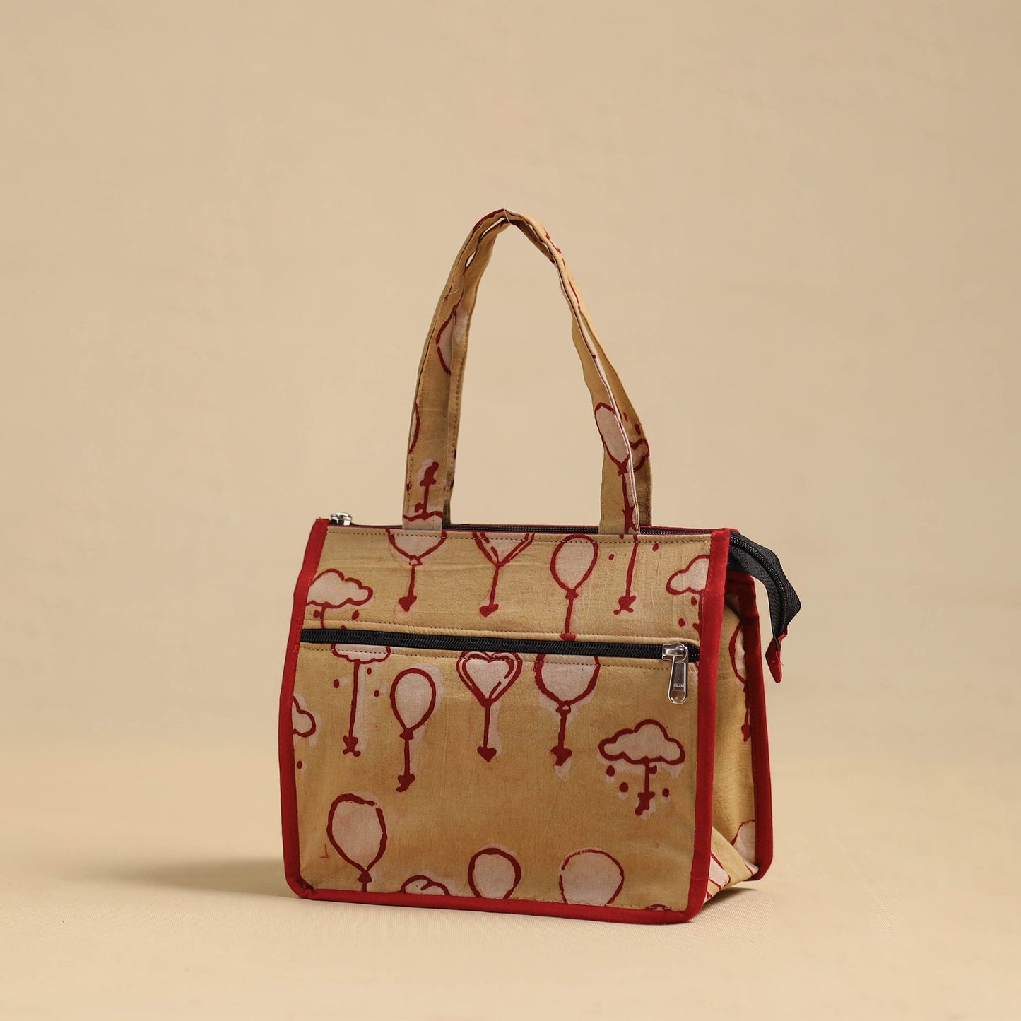 Brown Handcrafted Cotton Small Hand Bag