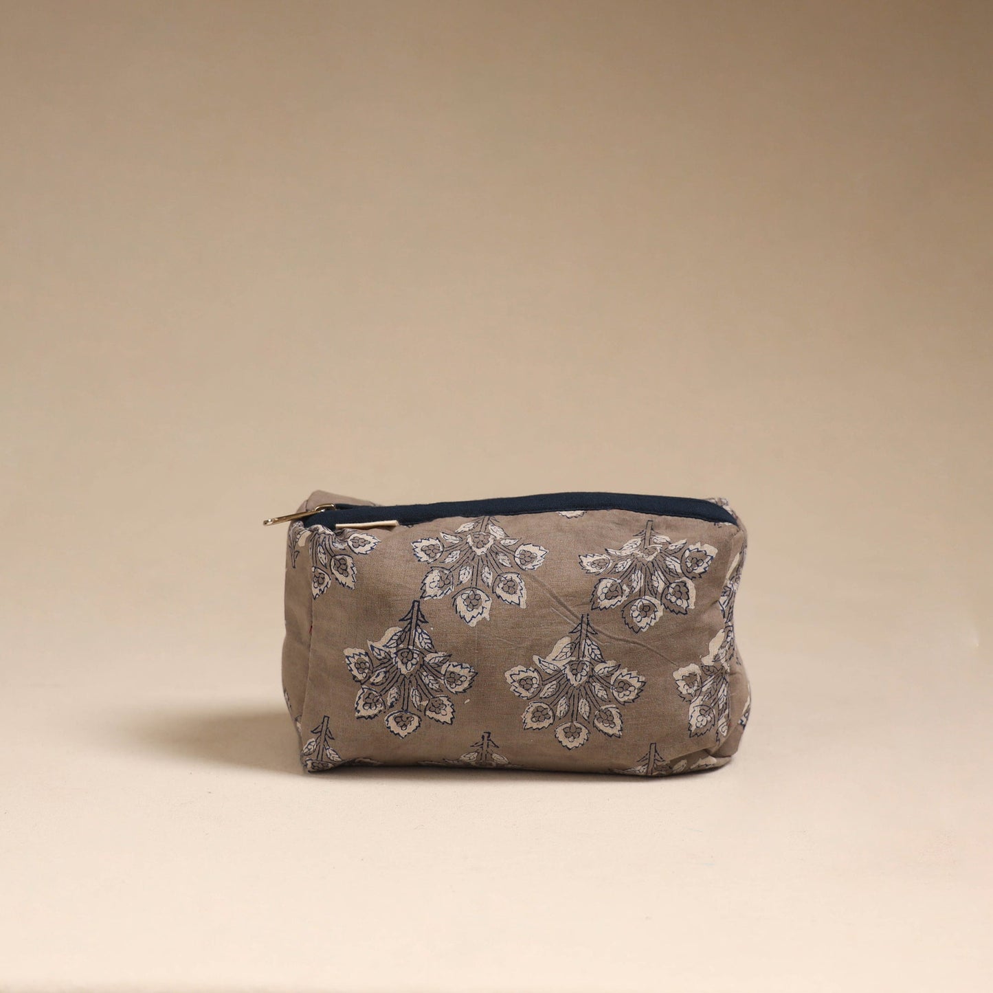 Brown - handcrafted fabric toiletry pouch 06