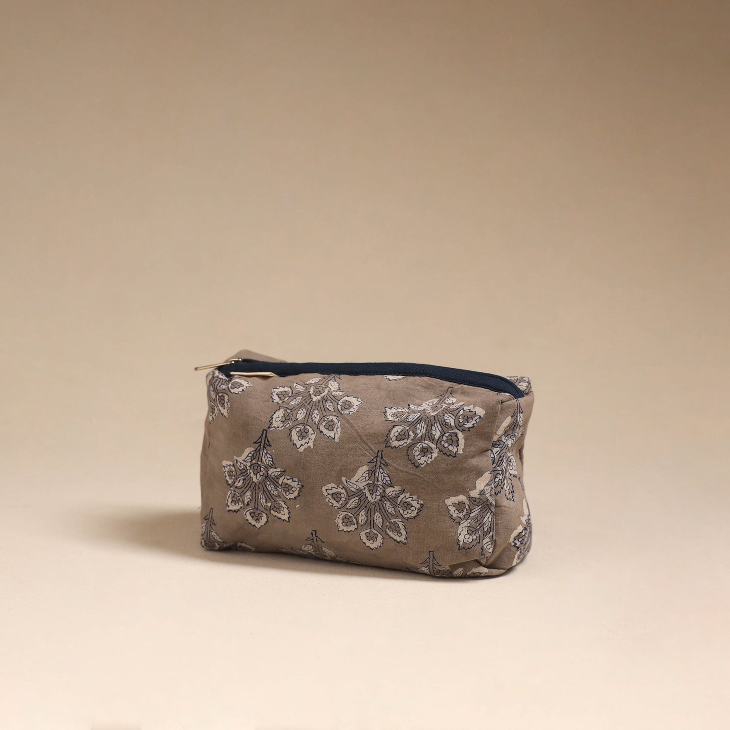 Brown - handcrafted fabric toiletry pouch 06
