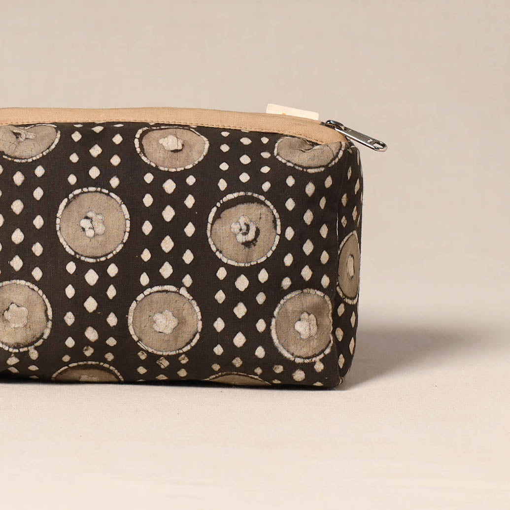 Brown - handcrafted fabric toiletry pouch 38