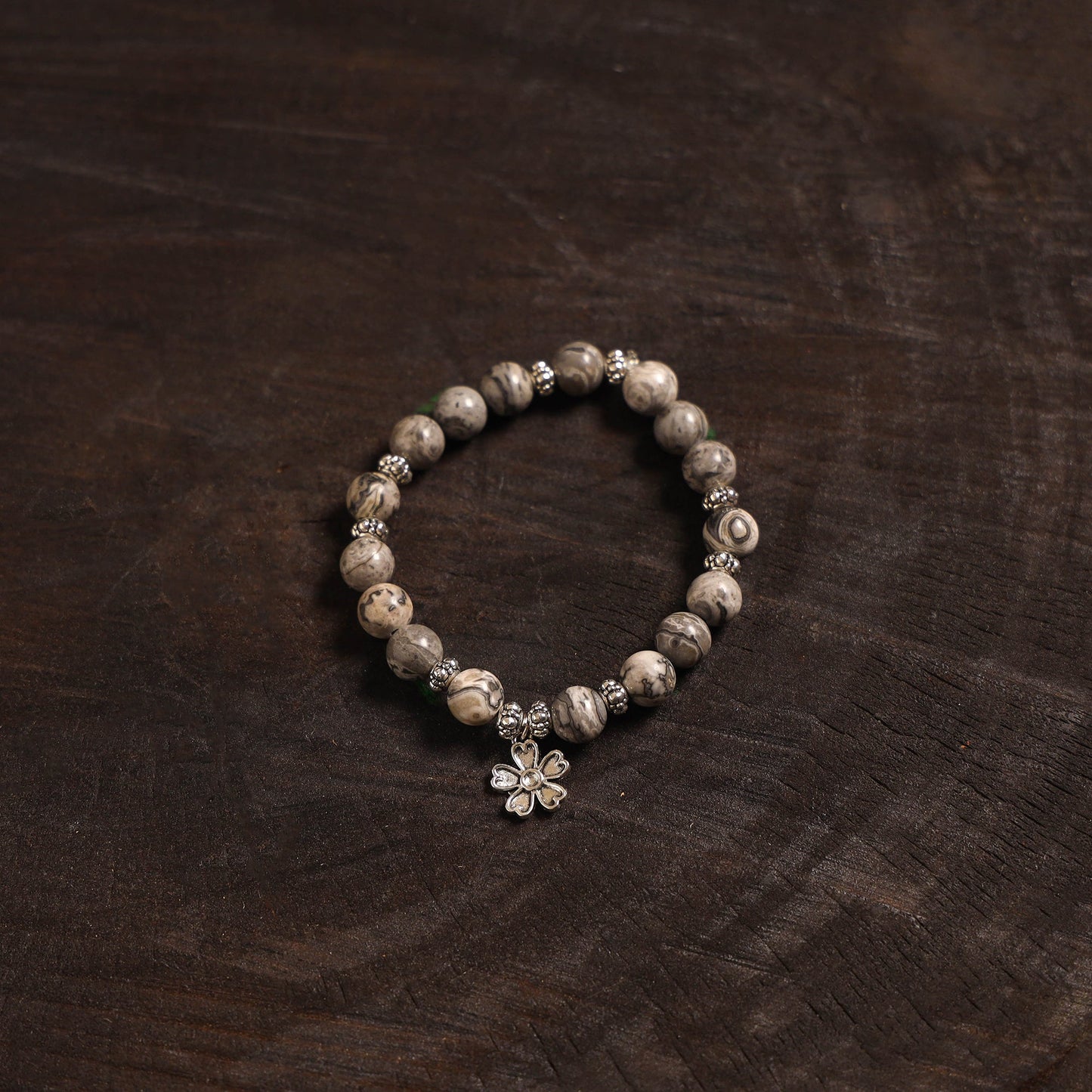 Handcrafted glass stone bracelet 07