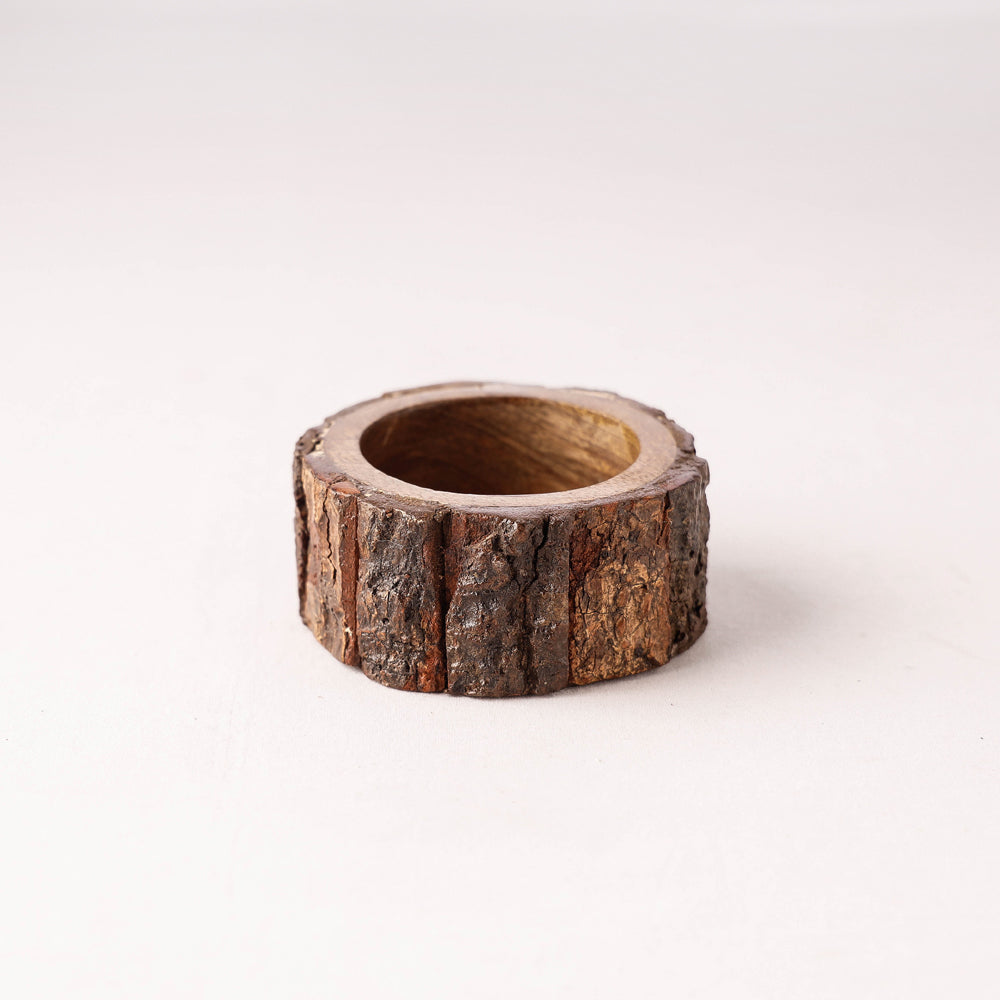 Brown Handcrafted Square Teak Wooden Plate
