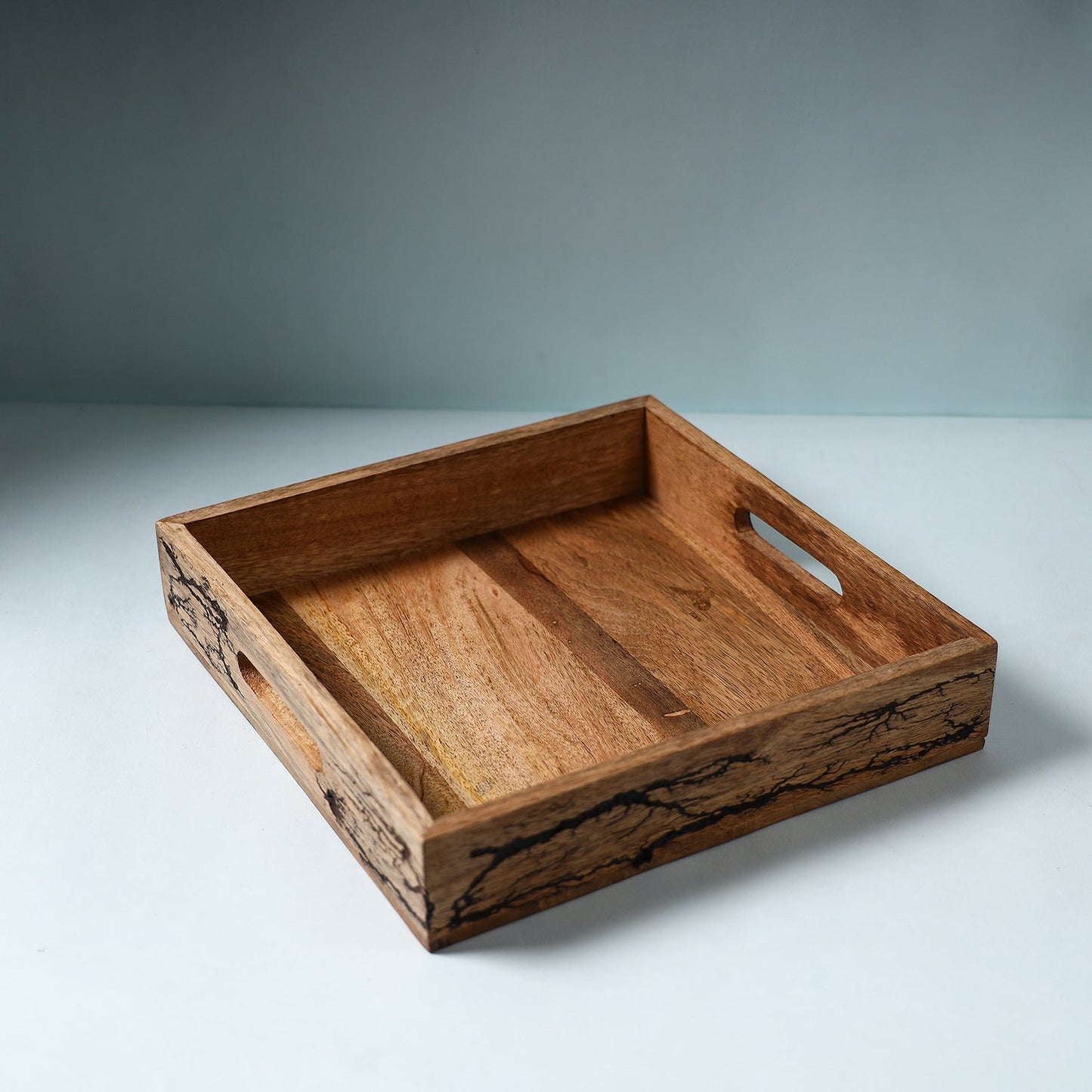 Brown Handcrafted Mango Wooden Serving Tray