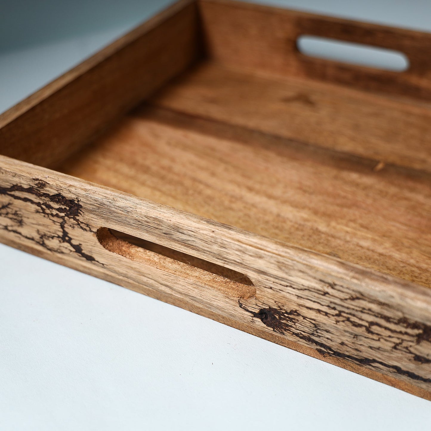 Brown Handcrafted Mango Wooden Serving Tray