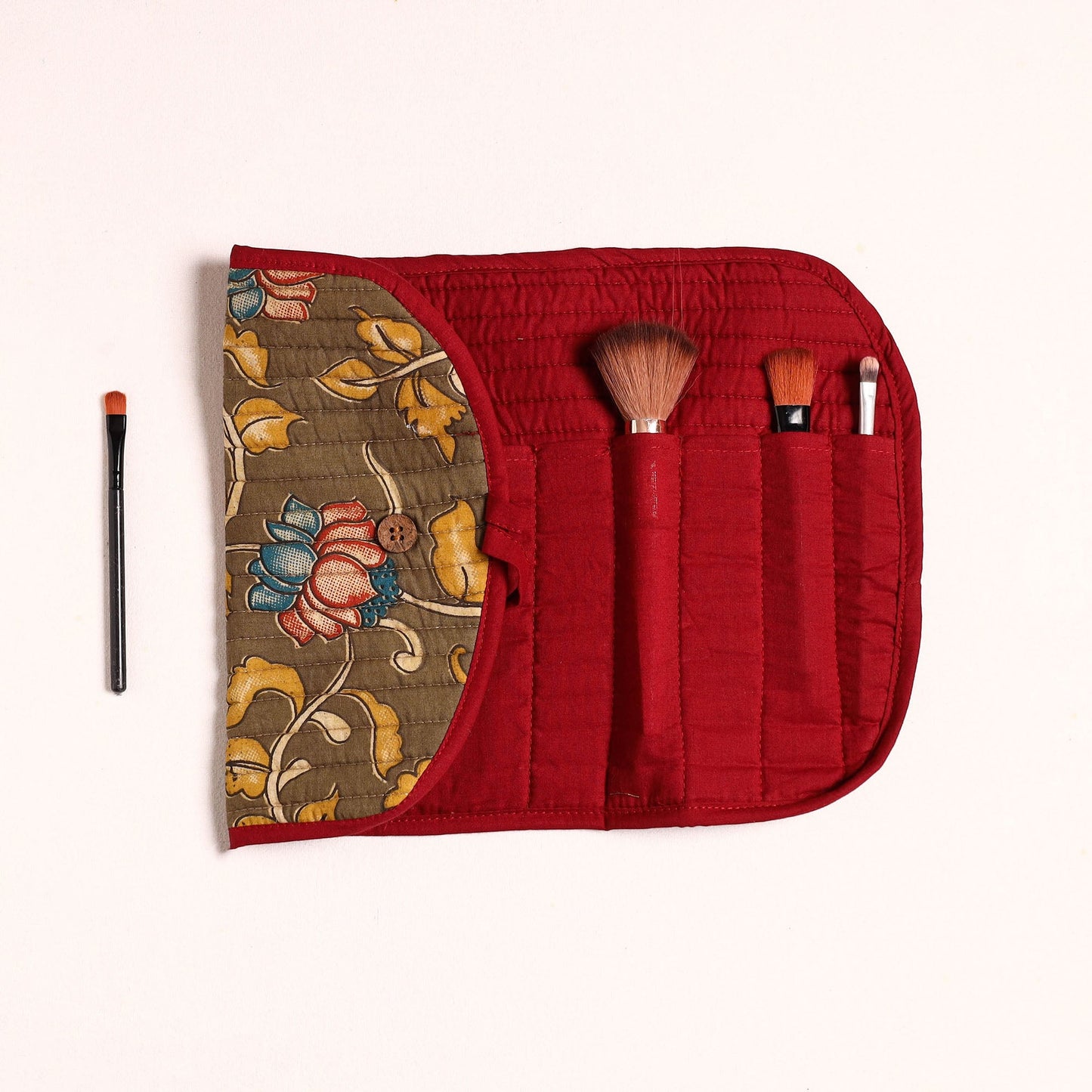 Handcrafted Multipurpose Segmented Make-up Brush Wrap Pouch/Case 02
