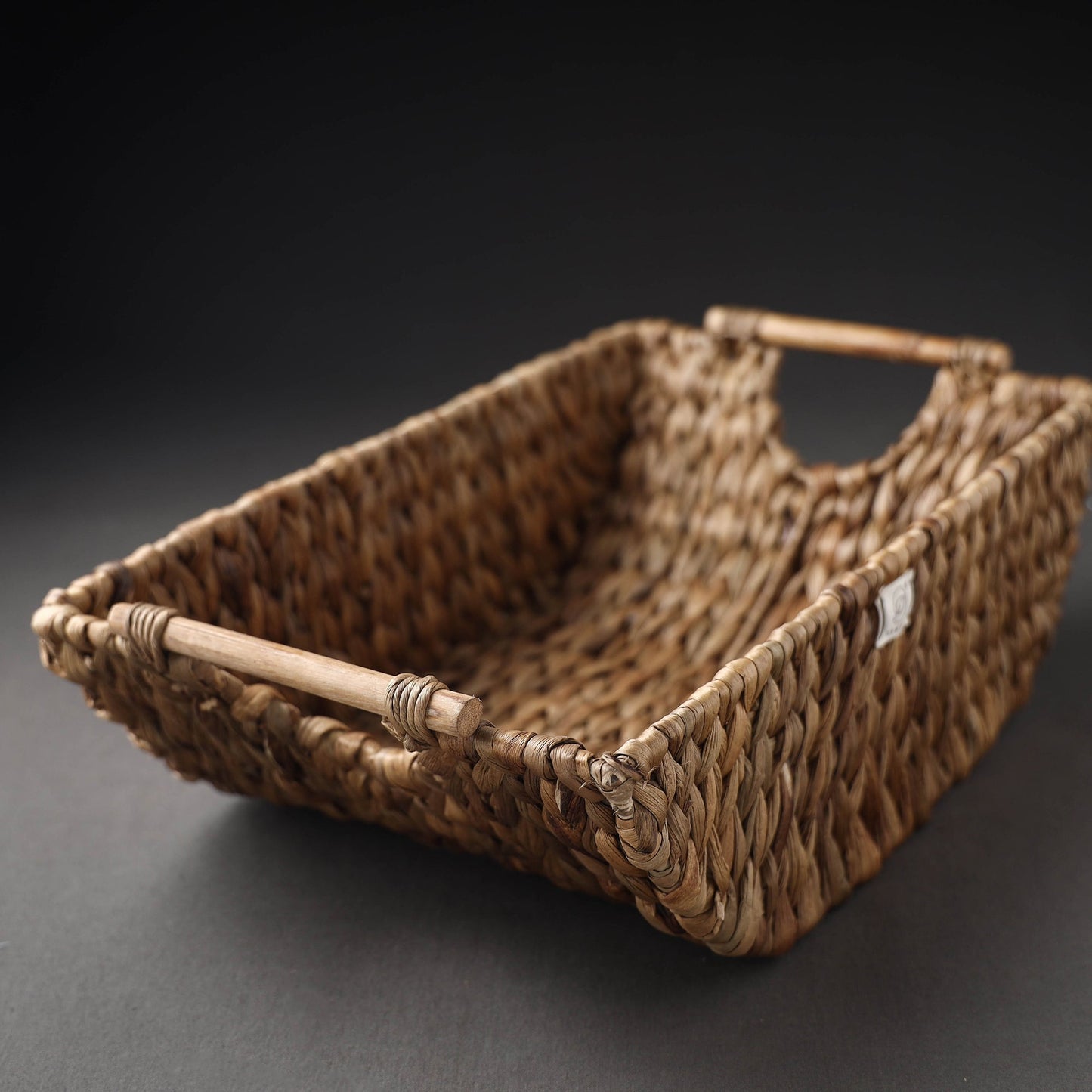 Brown Handcrafted Organic Water Hyacinth Multipurpose Boat Basket