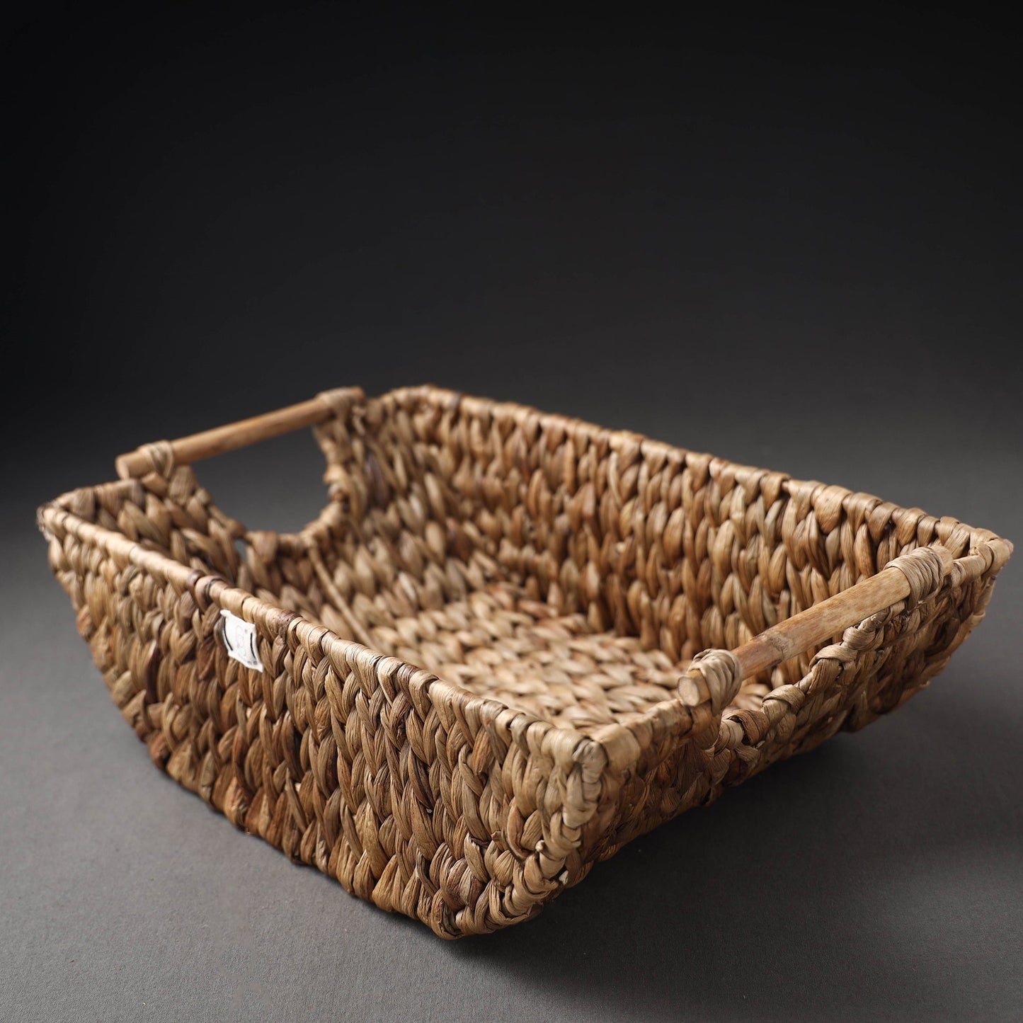 Brown Handcrafted Organic Water Hyacinth Multipurpose Boat Basket