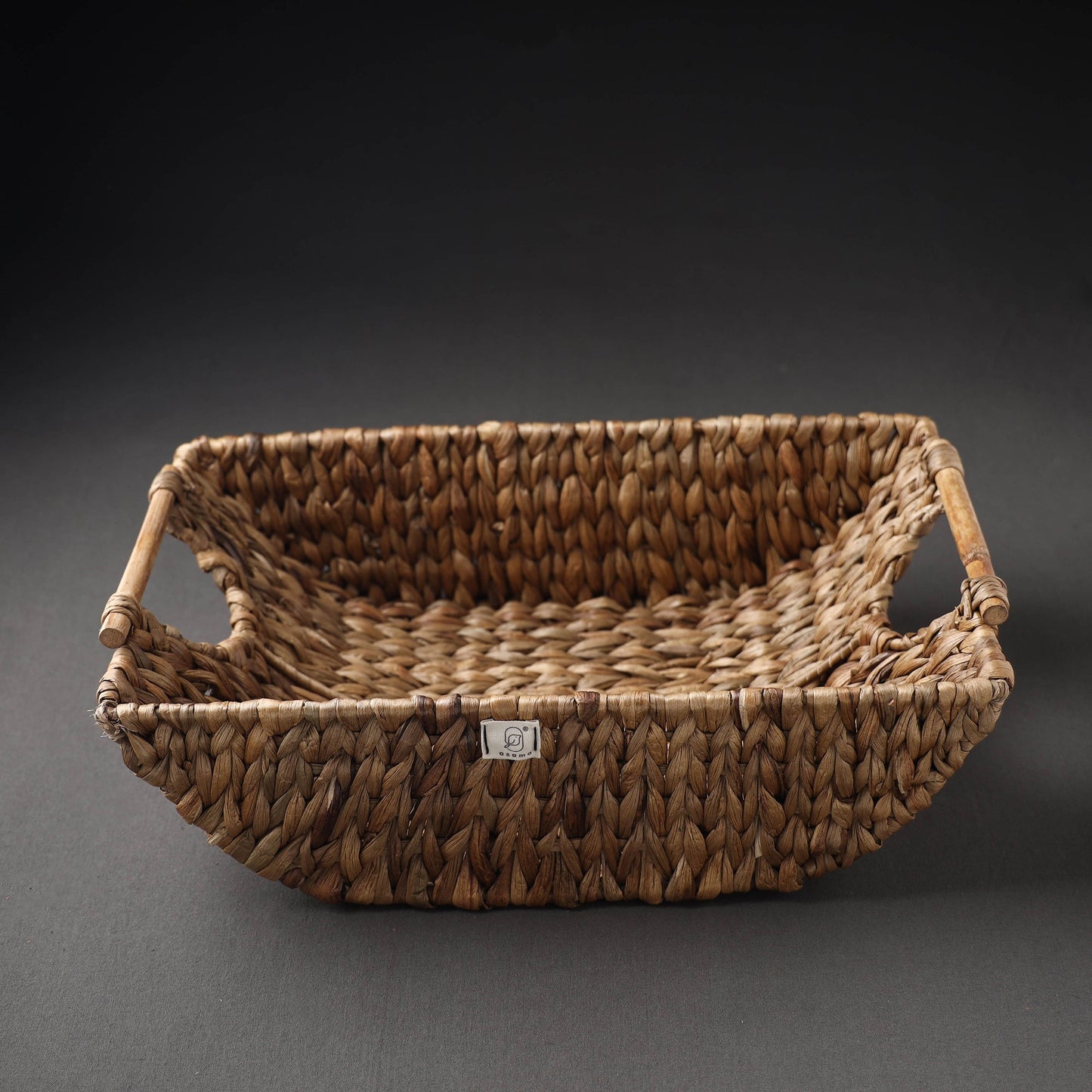 Brown Handcrafted Organic Water Hyacinth Multipurpose Boat Basket