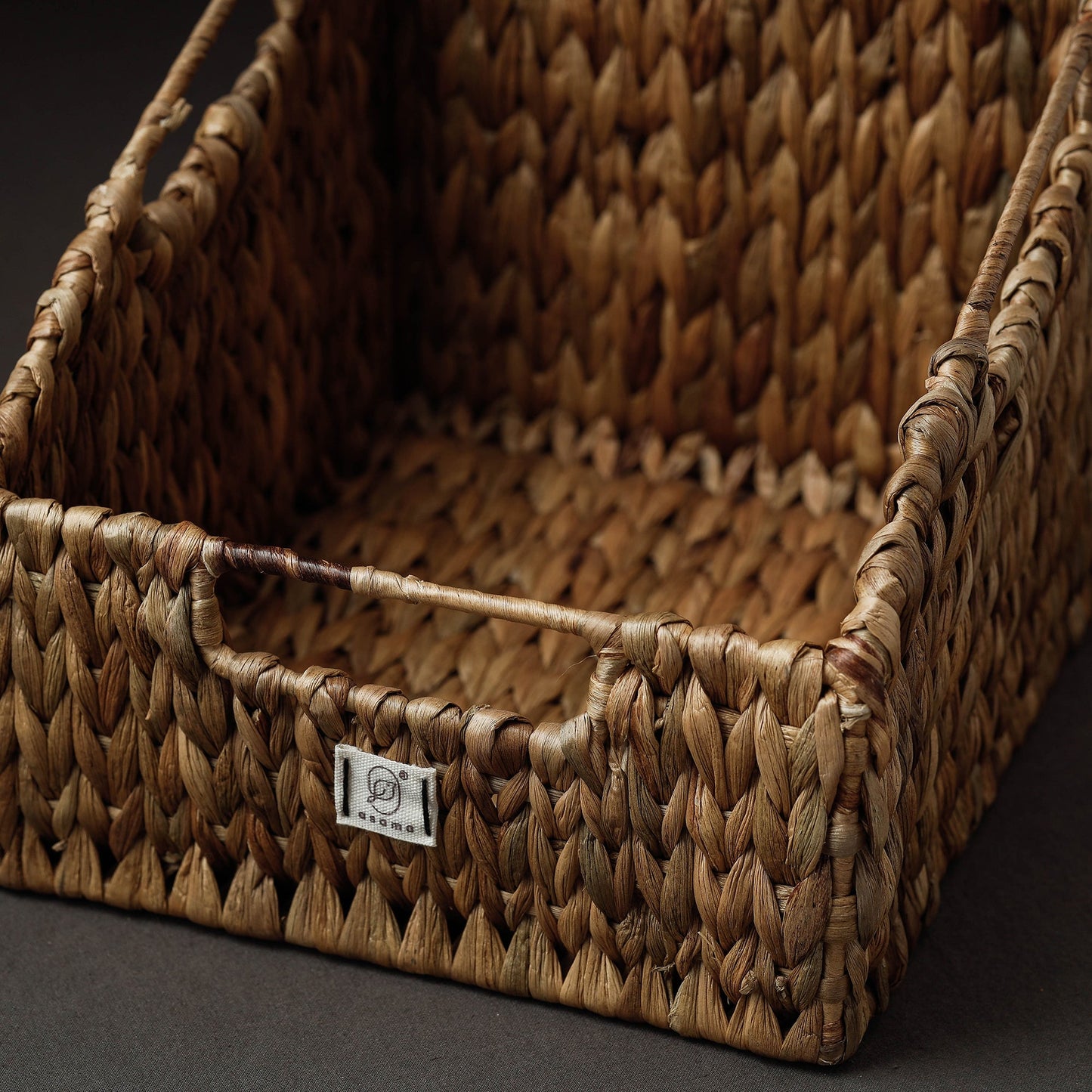 Brown Handcrafted Organic Water Hyacinth Multipurpose Basket