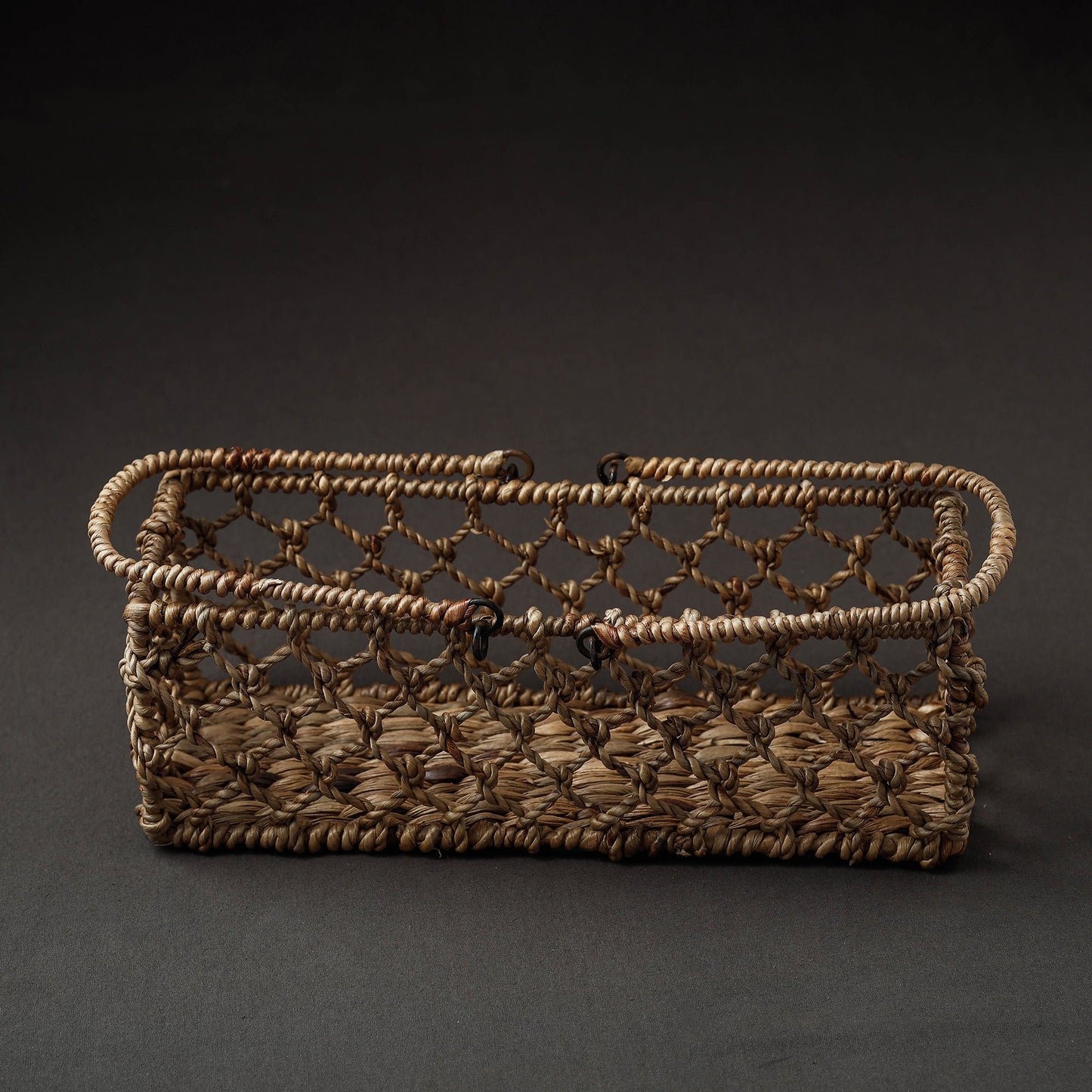 Brown Handcrafted Organic Water Hyacinth Multipurpose Basket