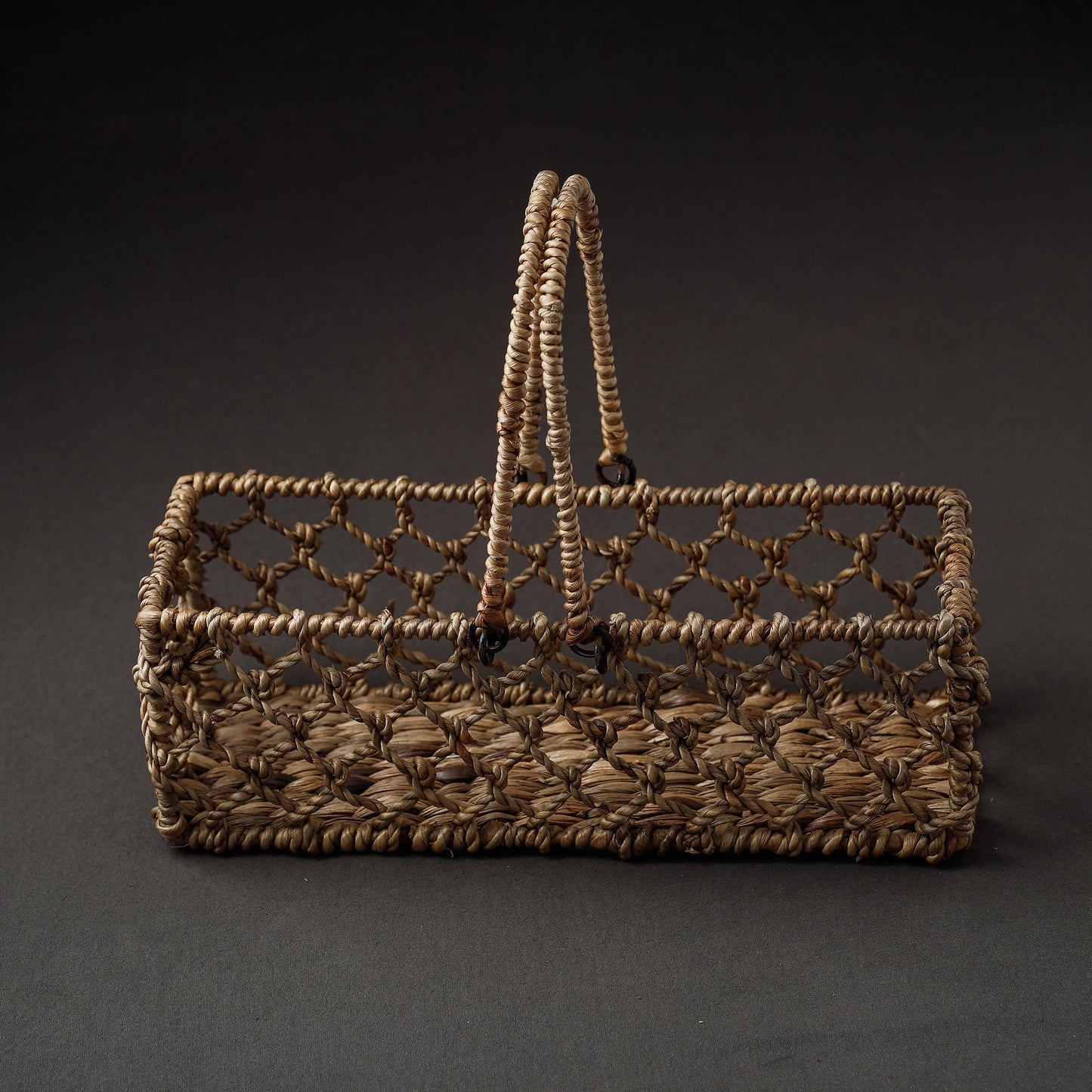 Brown Handcrafted Organic Water Hyacinth Multipurpose Basket