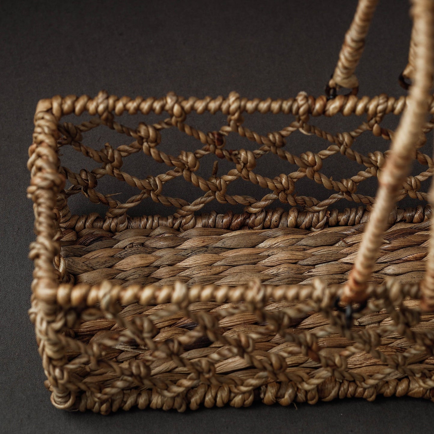 Brown Handcrafted Organic Water Hyacinth Multipurpose Basket