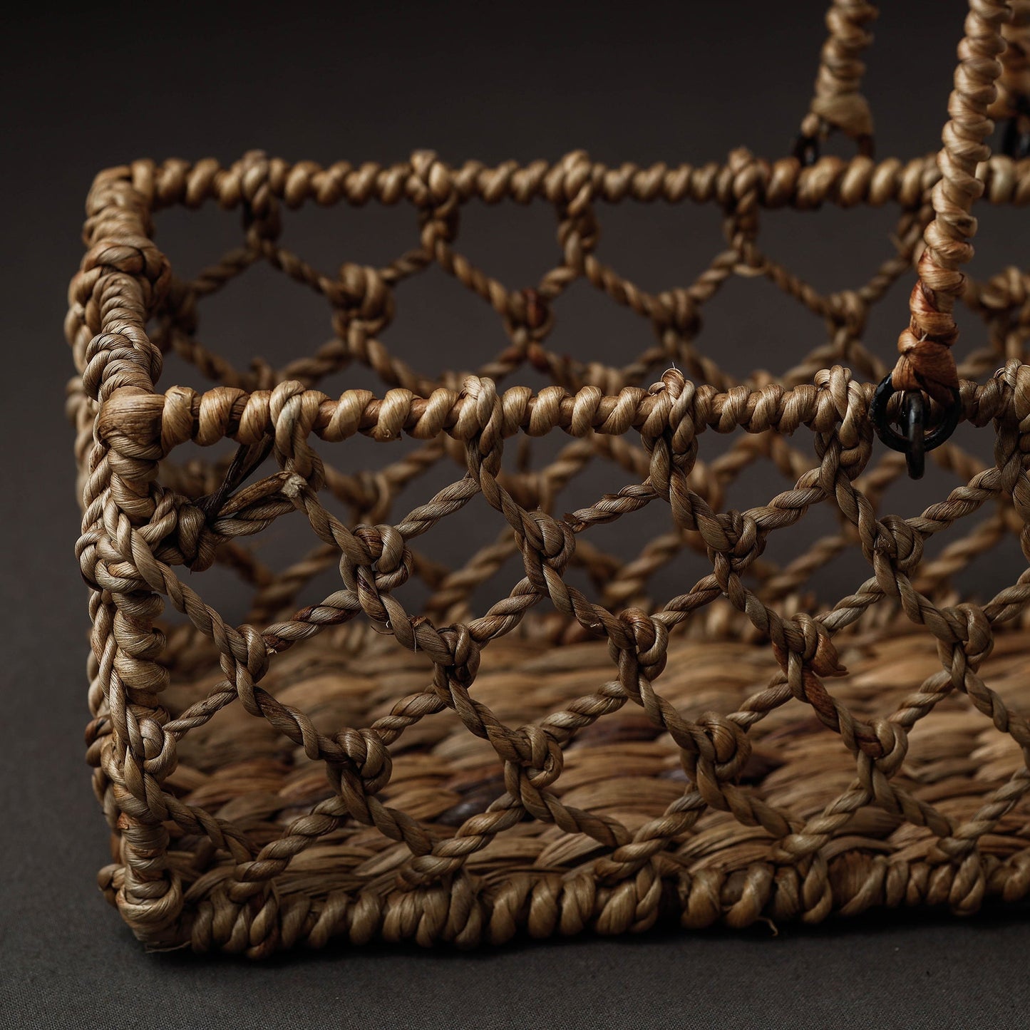 Brown Handcrafted Organic Water Hyacinth Multipurpose Basket