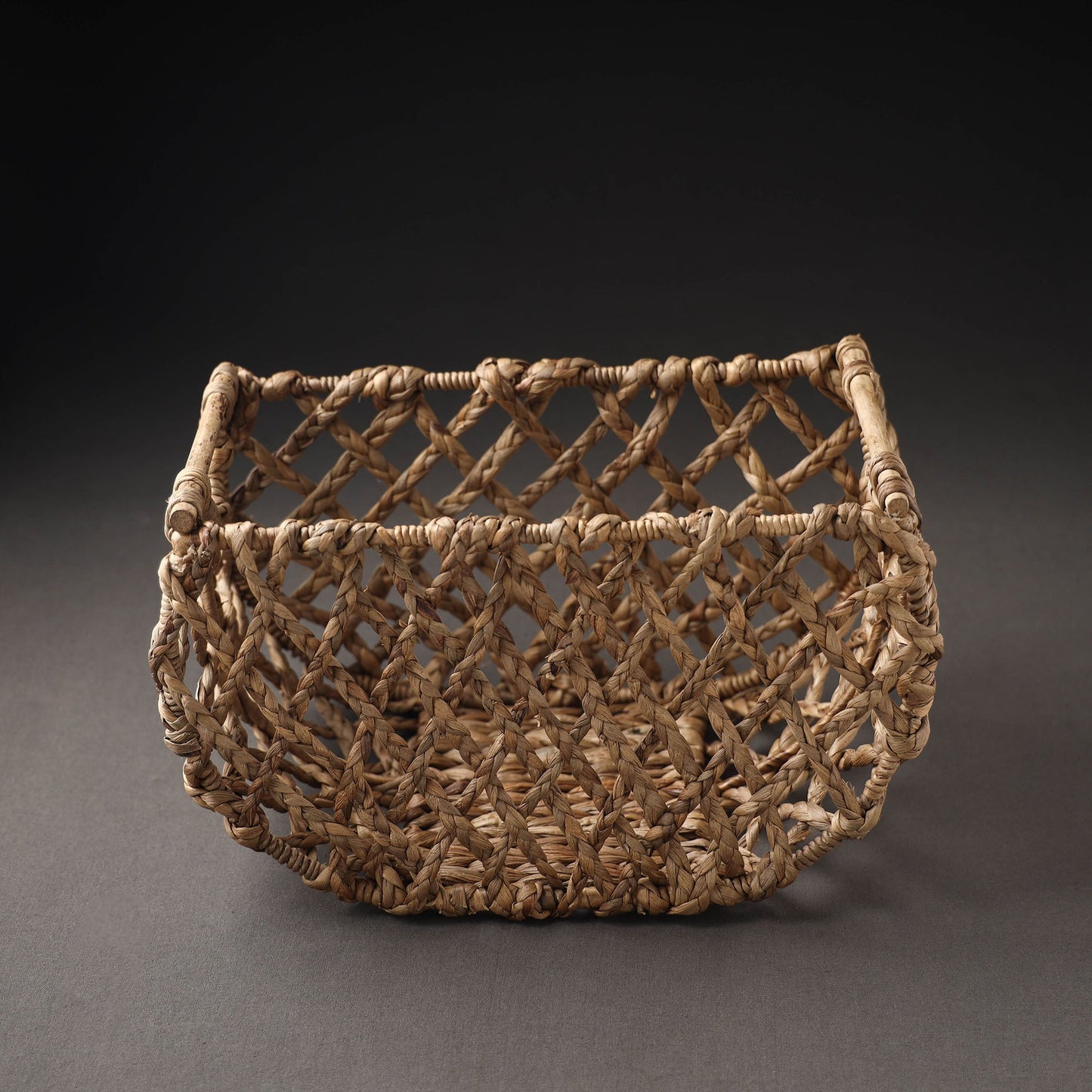 Brown Handcrafted Organic Water Hyacinth Posh Basket