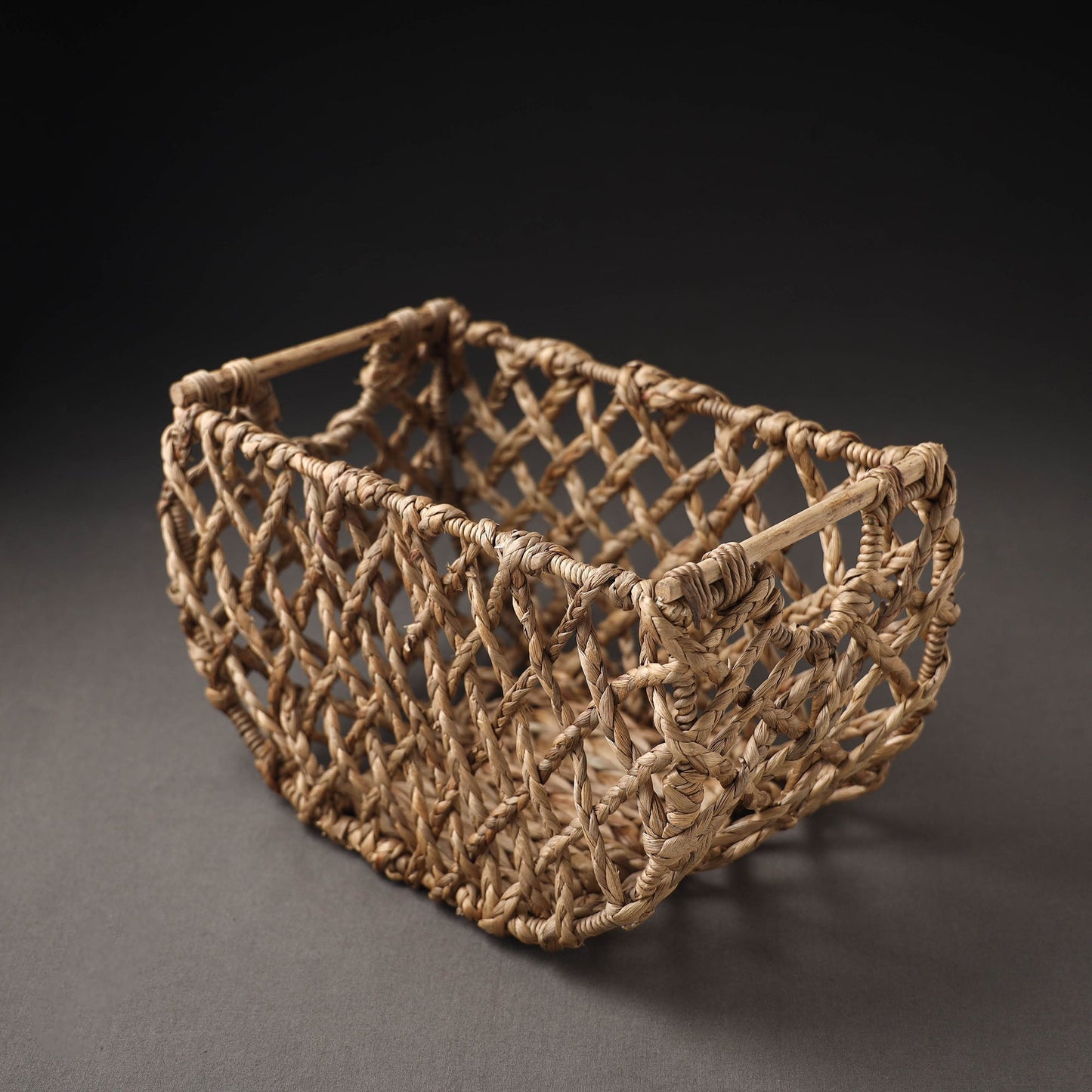 Brown Handcrafted Organic Water Hyacinth Posh Basket