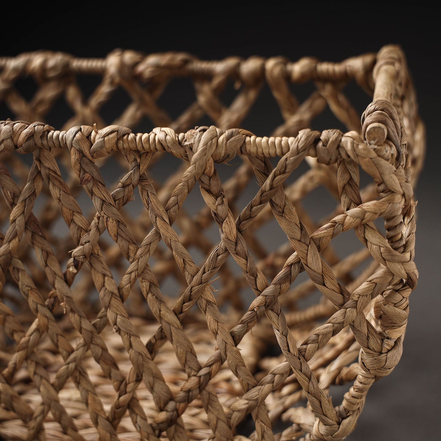 Brown Handcrafted Organic Water Hyacinth Posh Basket