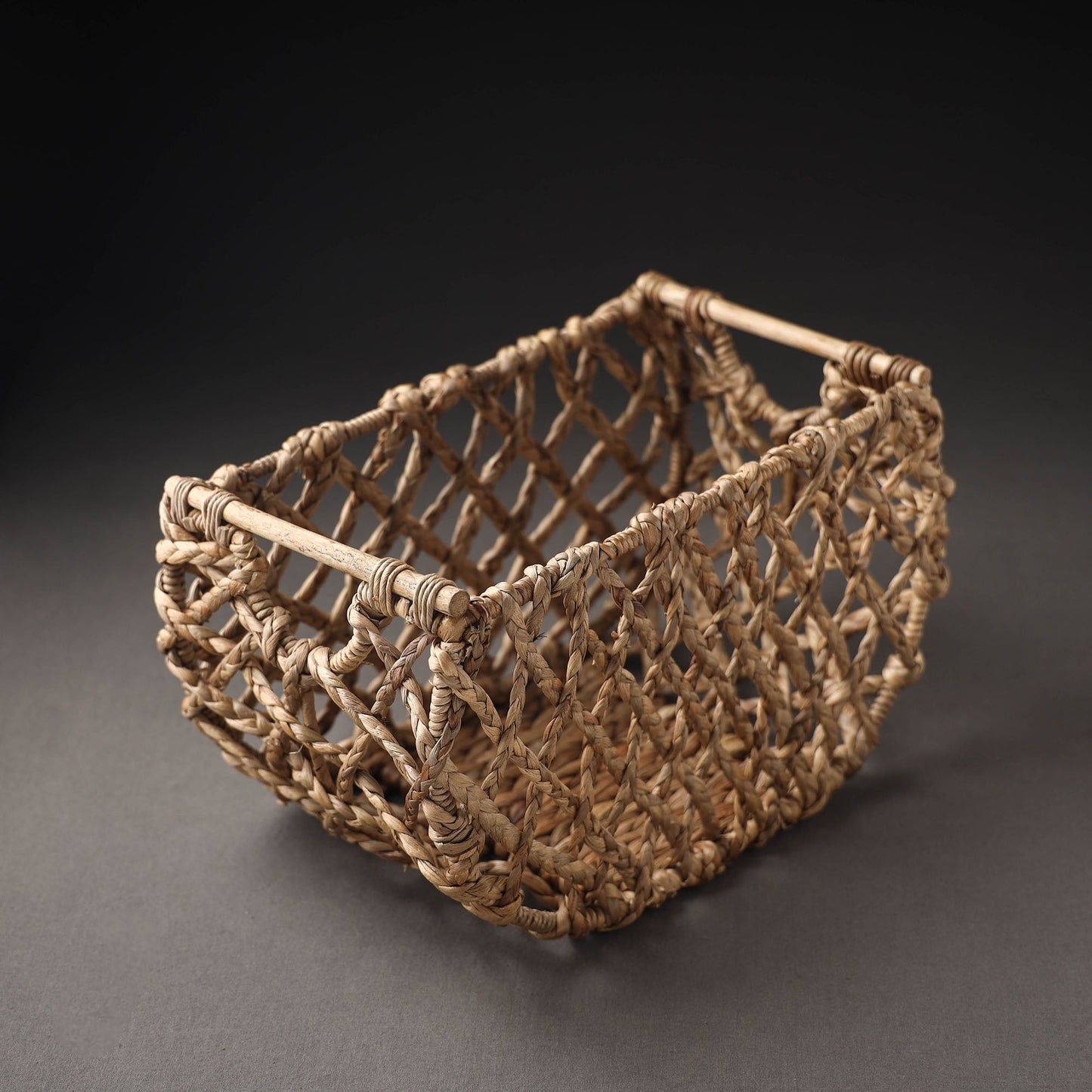 Brown Handcrafted Organic Water Hyacinth Posh Basket