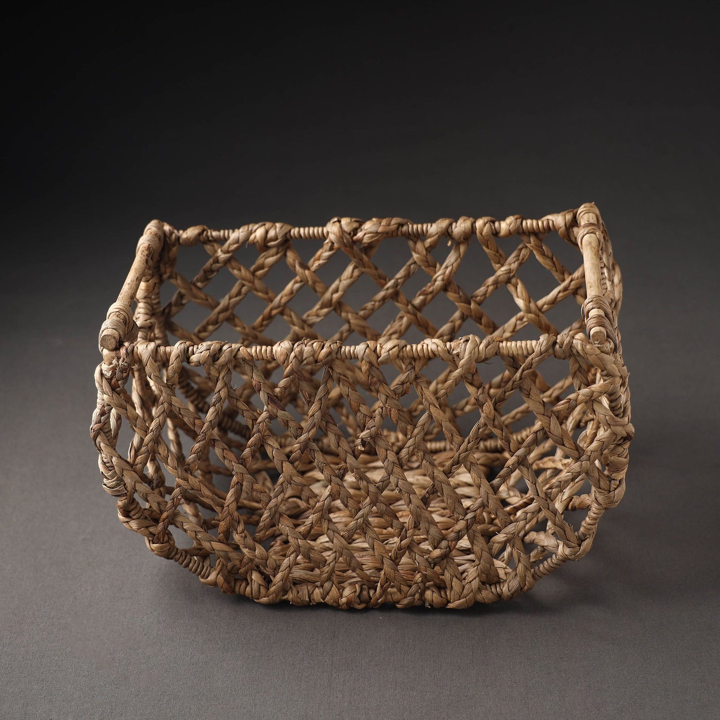 Brown Handcrafted Organic Water Hyacinth Posh Basket