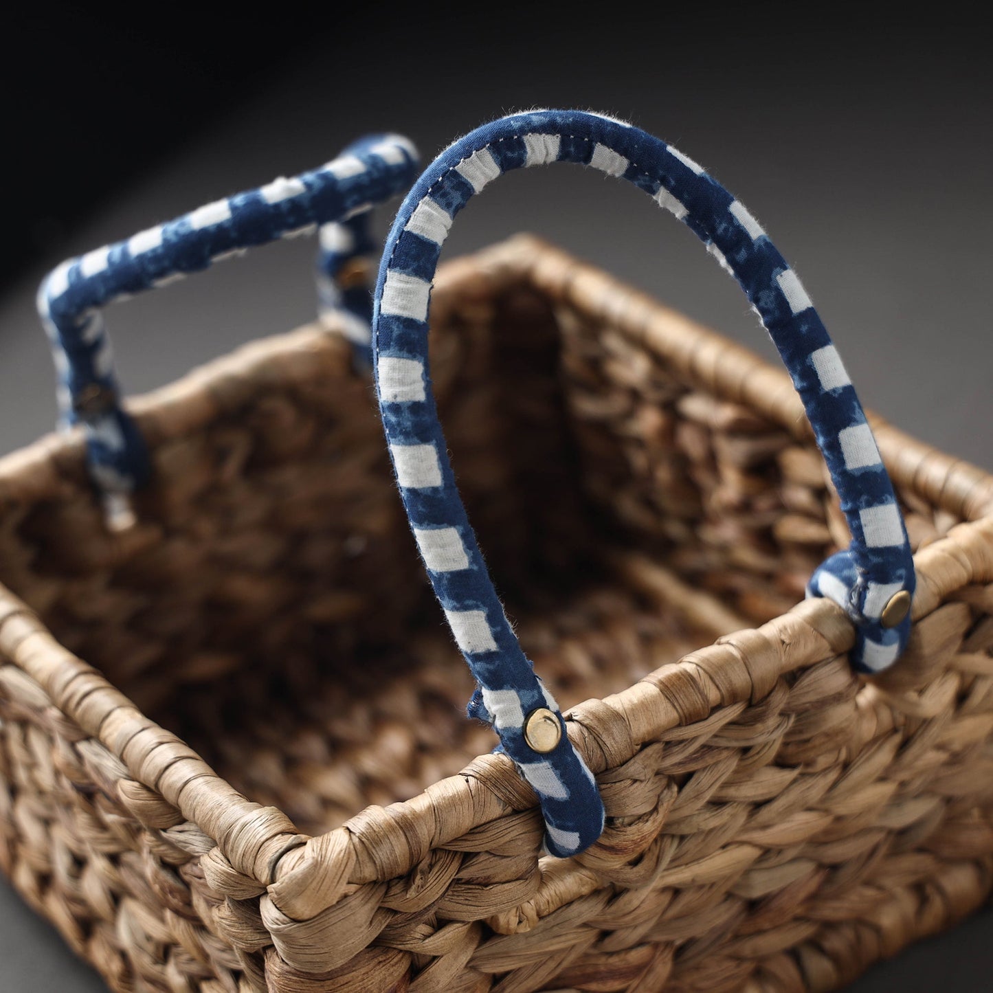 Brown Handcrafted Organic Water Hyacinth Regal Basket