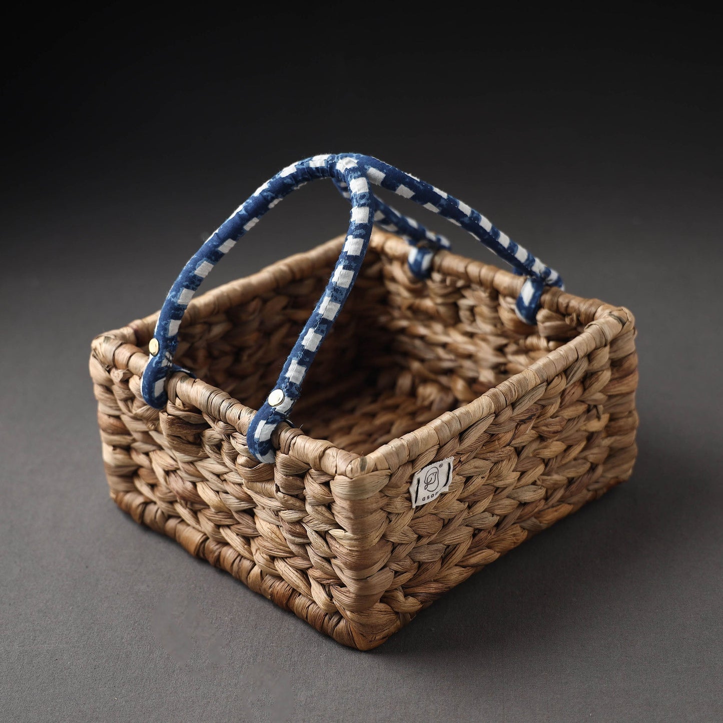 Brown Handcrafted Organic Water Hyacinth Regal Basket