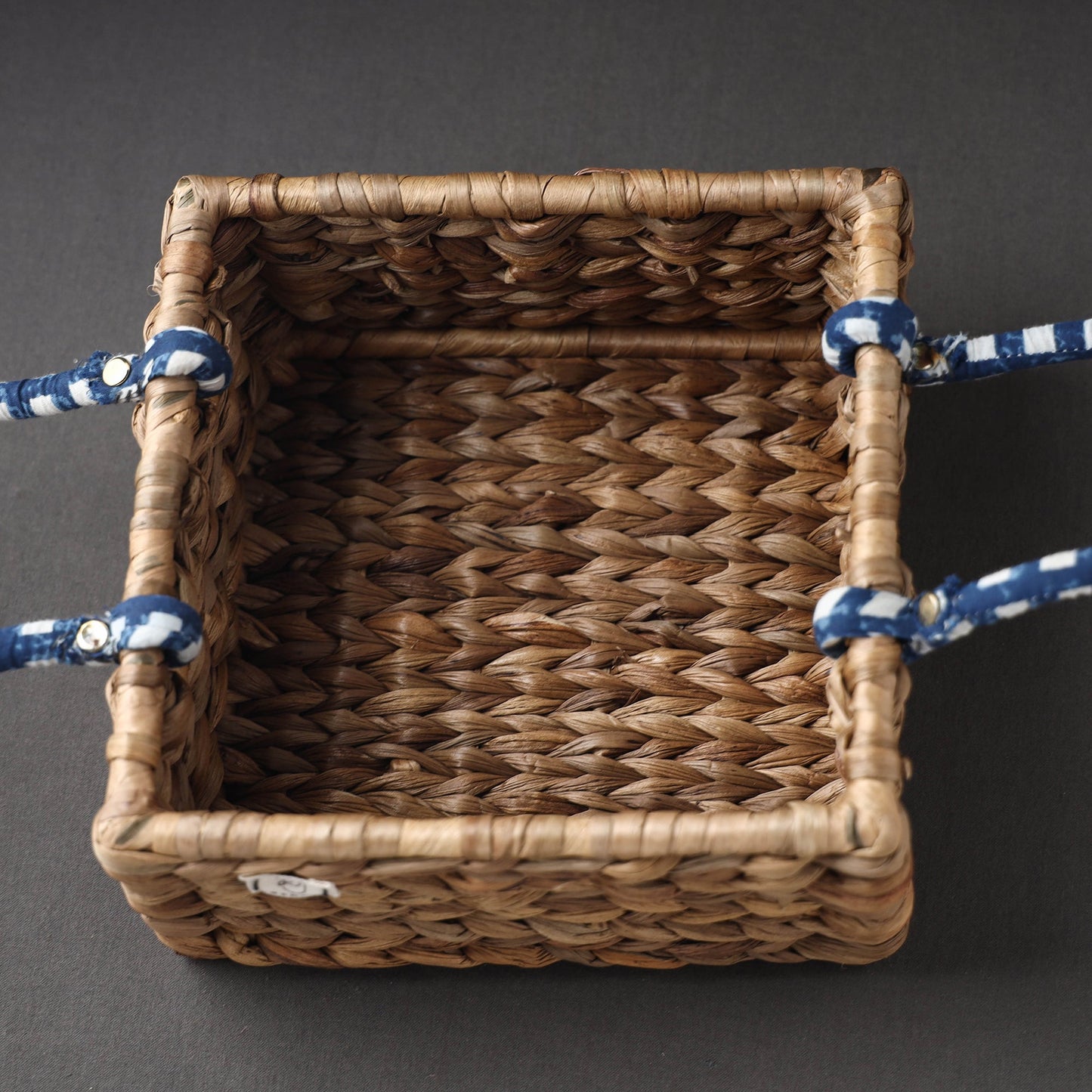 Brown Handcrafted Organic Water Hyacinth Regal Basket