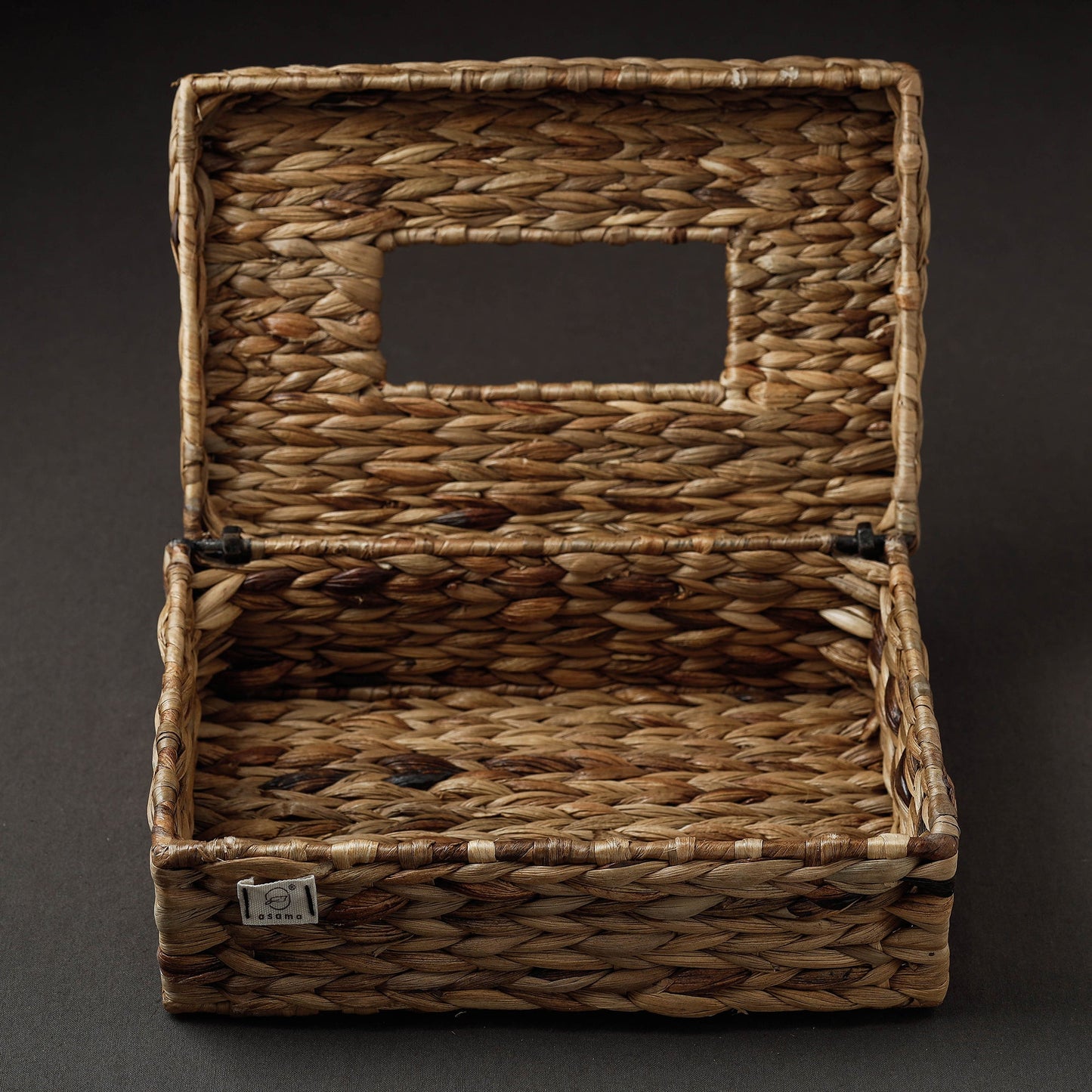 Brown Handcrafted Organic Water Hyacinth Tissue Box