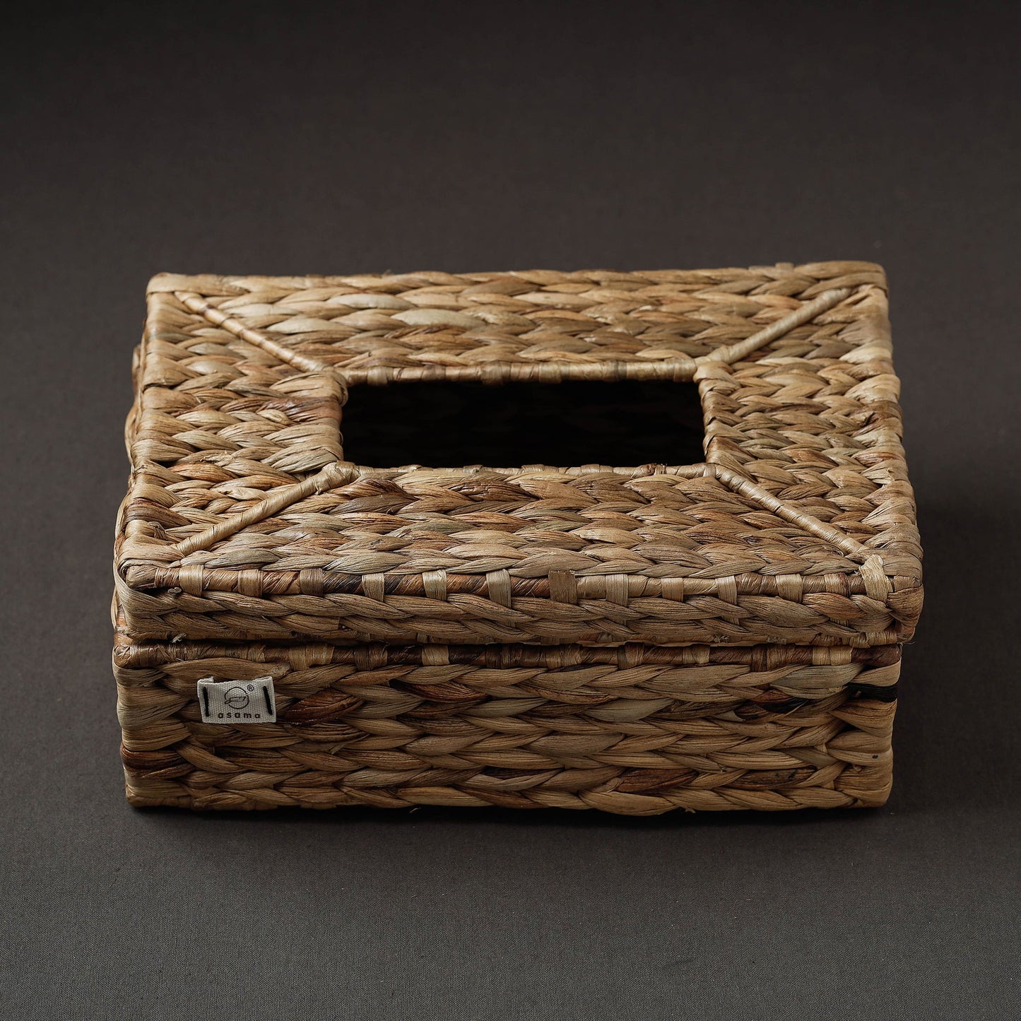 Brown Handcrafted Organic Water Hyacinth Tissue Box