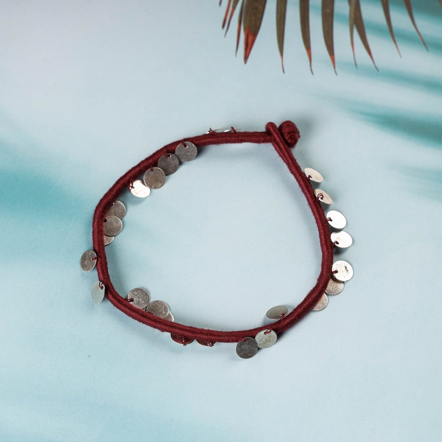 Handcrafted Patwa Thread & Sequin Work Anklet 03