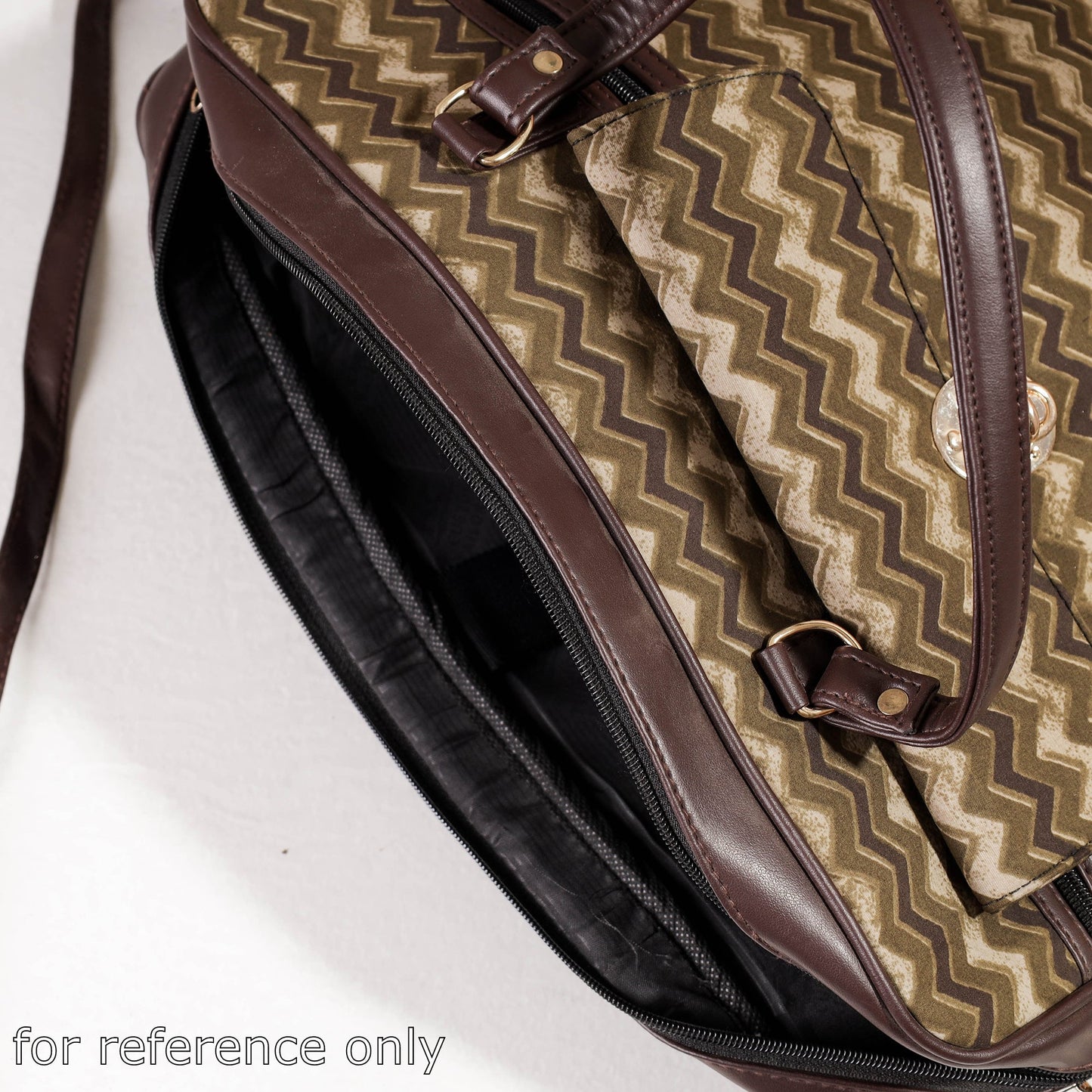 Brown Handcrafted Printed Laptop Bag