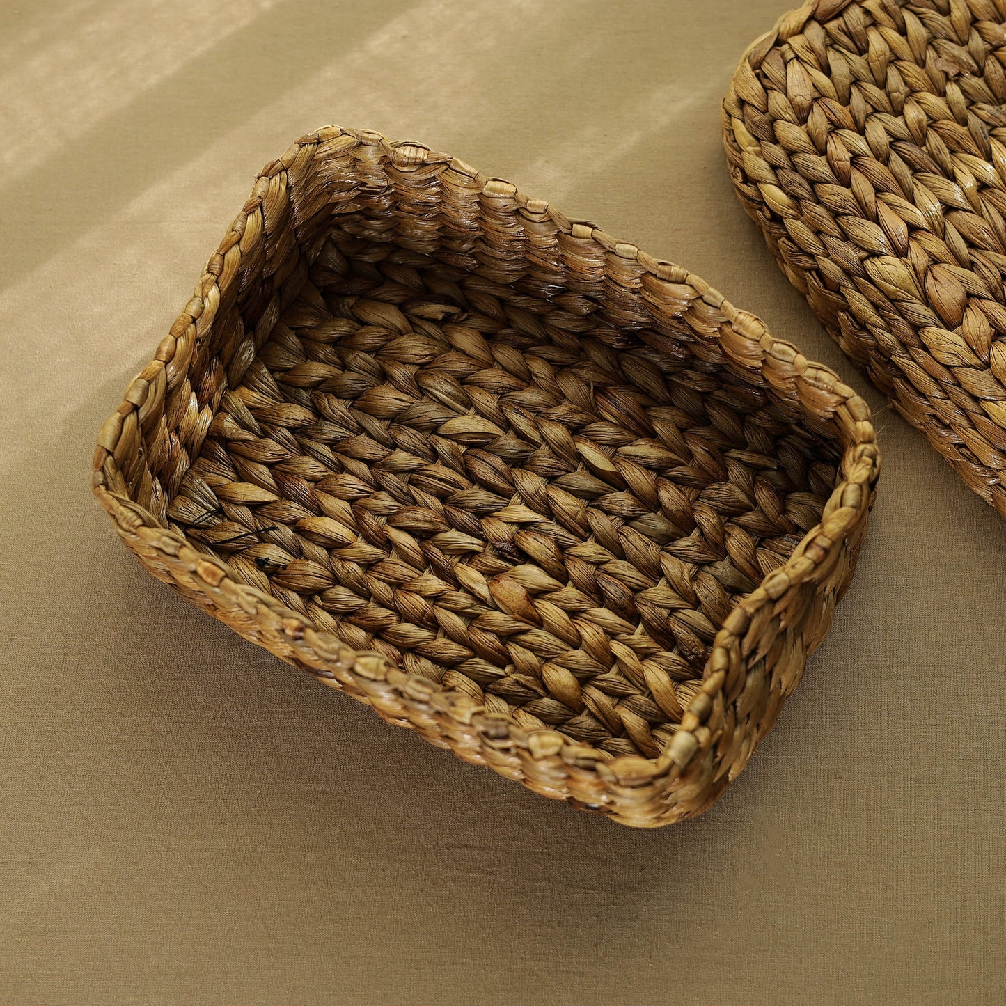 Brown Handcrafted Natural Water Hyacinth Utility Box