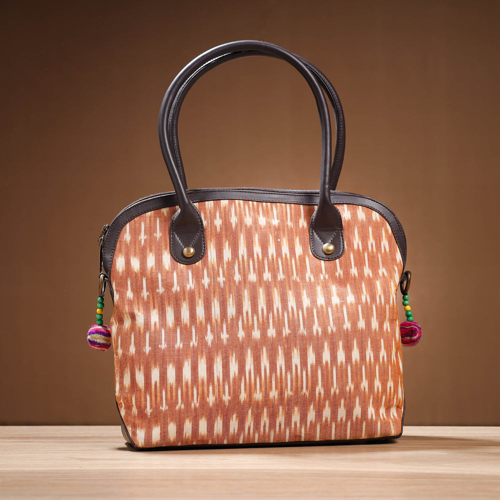 Brown - Handcrafted Woven Ikat Cotton Shoulder Bag