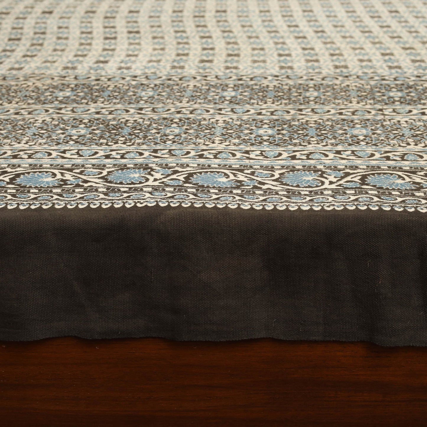Brown Handloom Cotton Block Print Double Ajrakh Bed Sheet