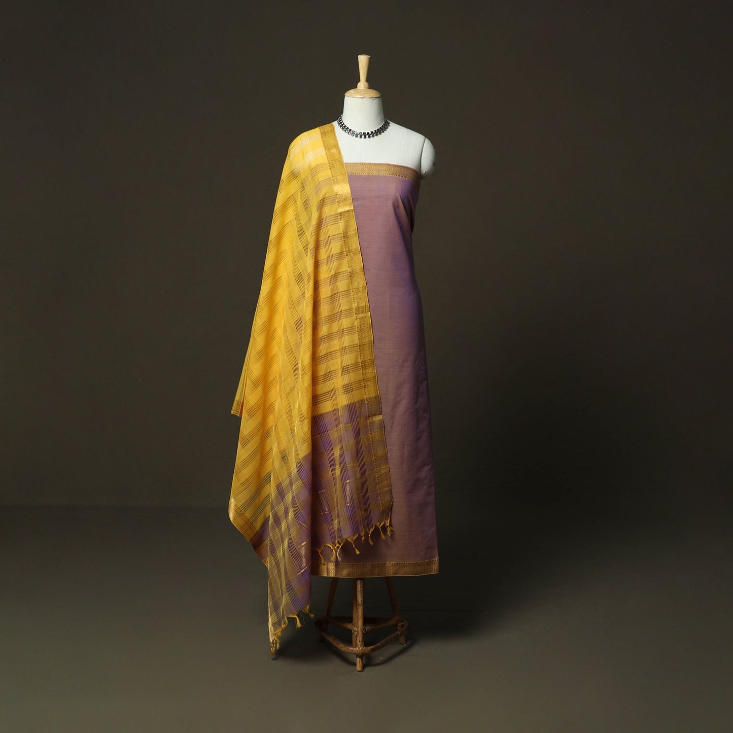 Handloom cotton mangalagiri 3pc unstitched dress material