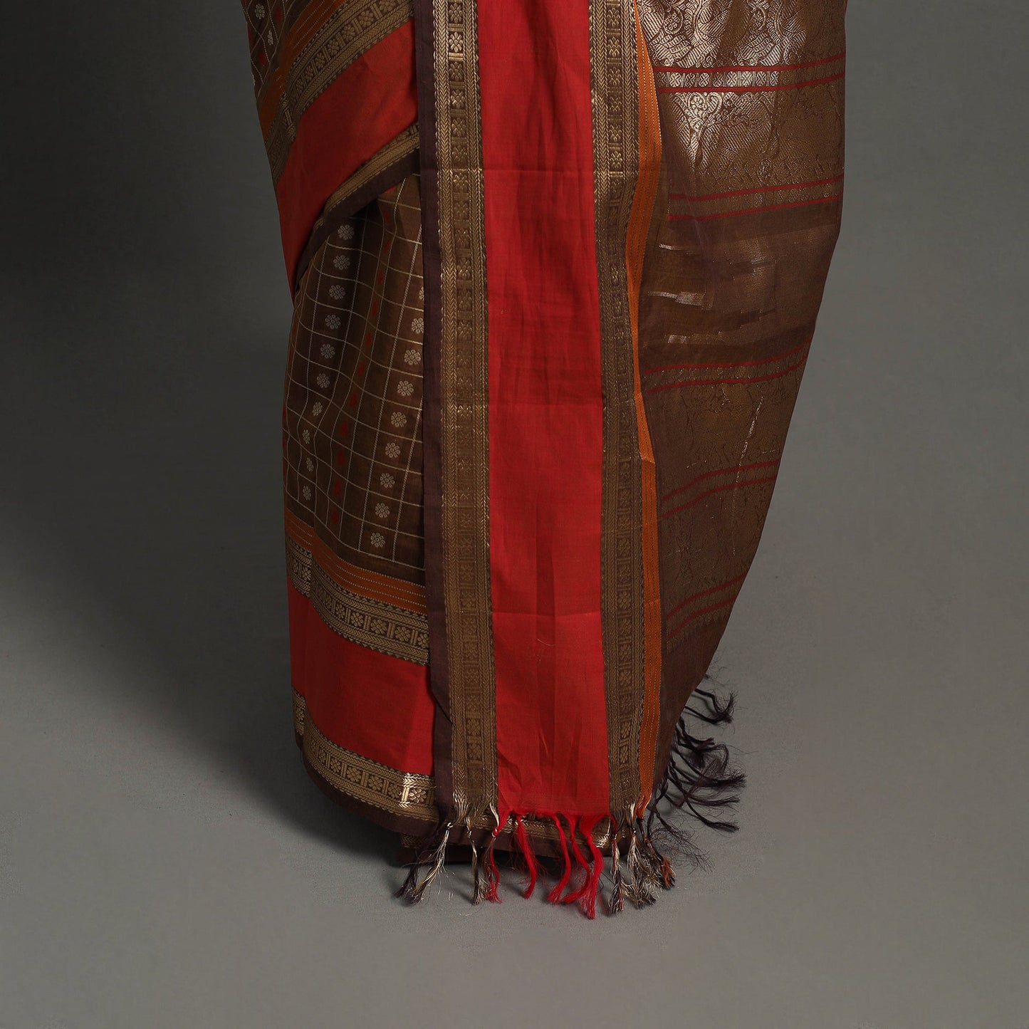 Handloom Cotton Zari Border Kanchipuram Saree Online