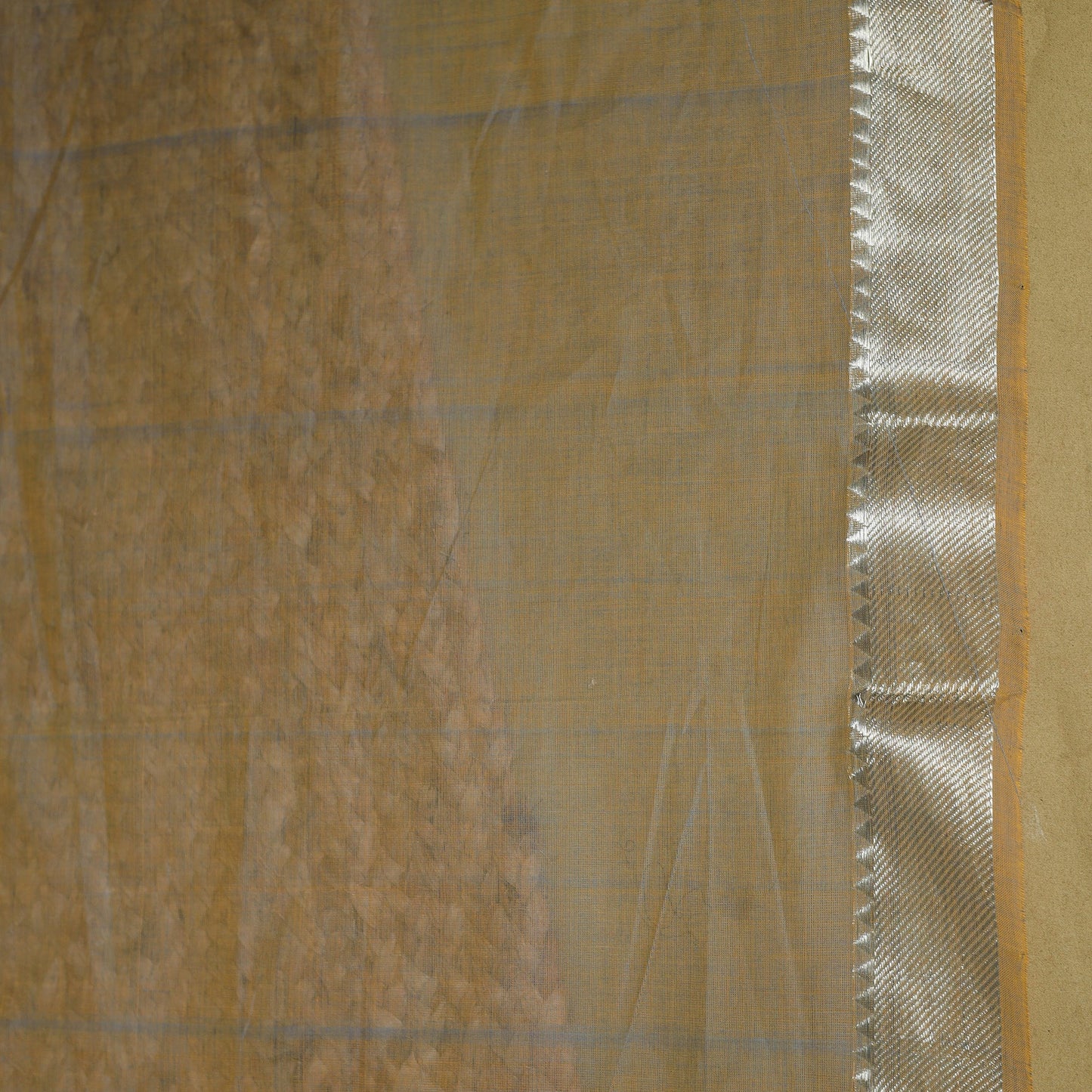 Brown - handloom cotton zari border mangalagiri saree 16
