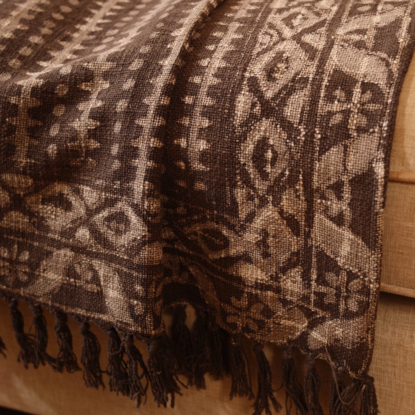 Brown Handloom Sofa Throws Blanket