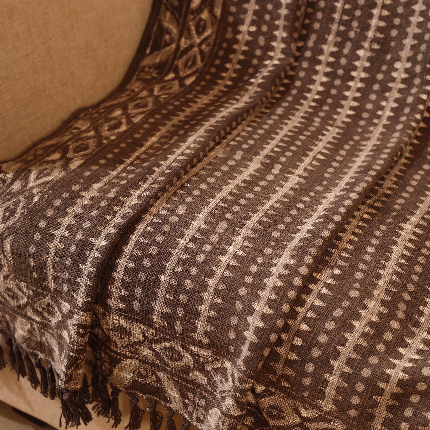 Brown Handloom Sofa Throws Blanket