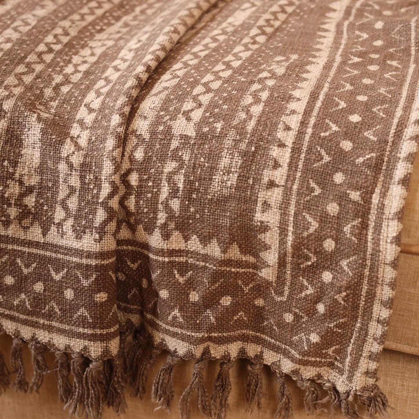 Brown Handloom Sofa Throws Blanket